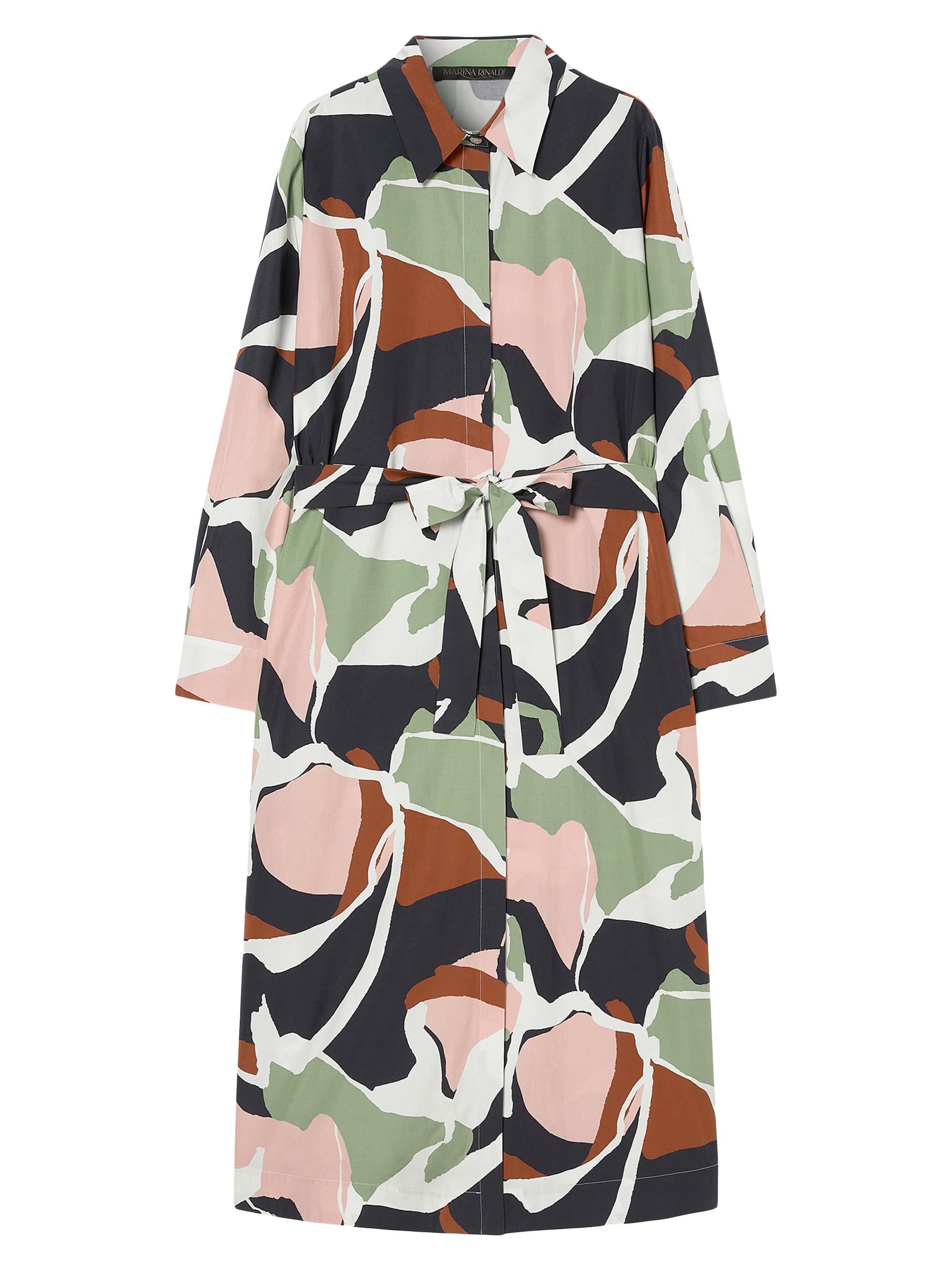 Marina Rinaldi Women's Poplin Print Dress - White Marble Print