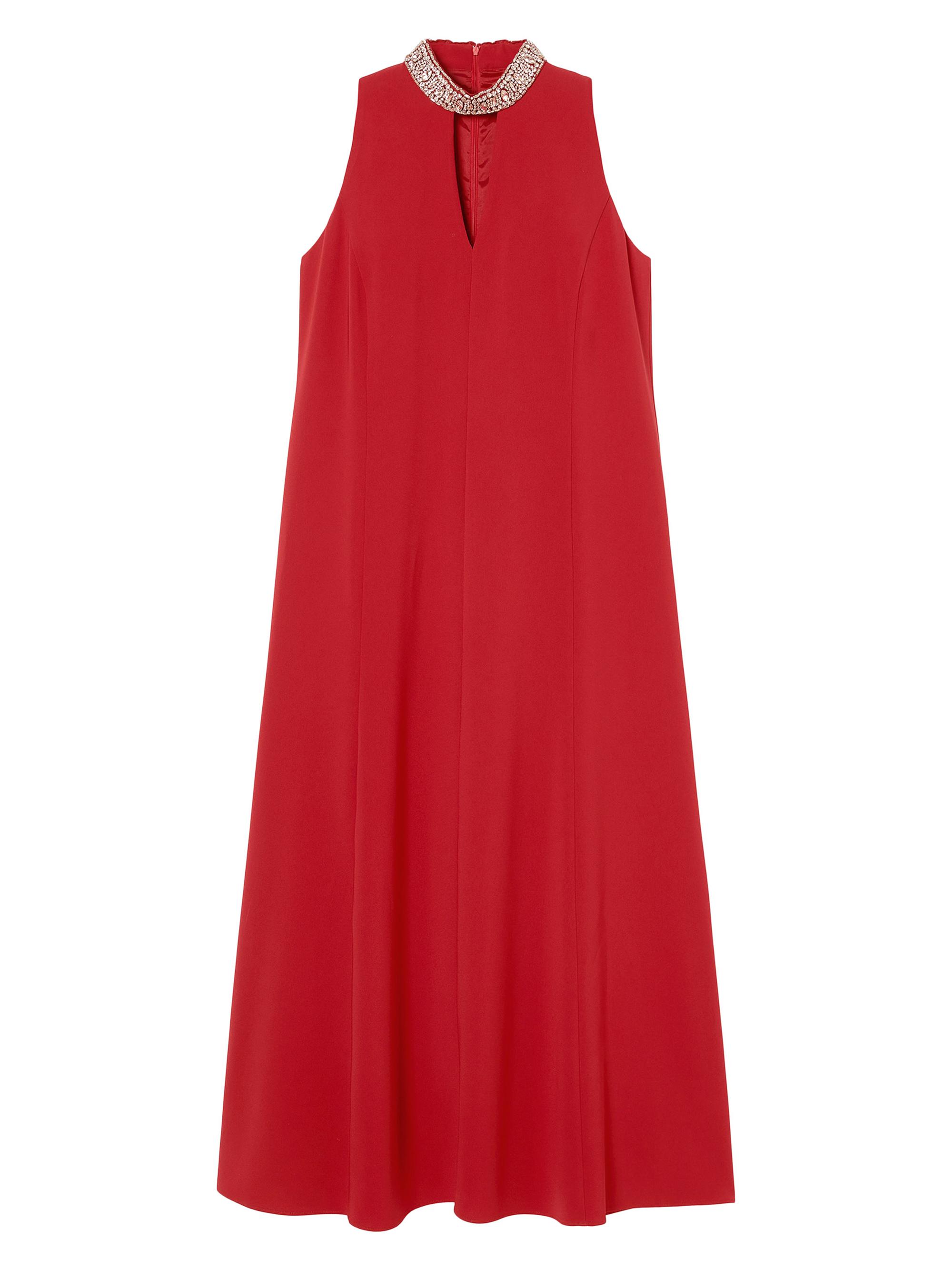 Marina Rinaldi Women's Cady Dress with Embroidery - Red