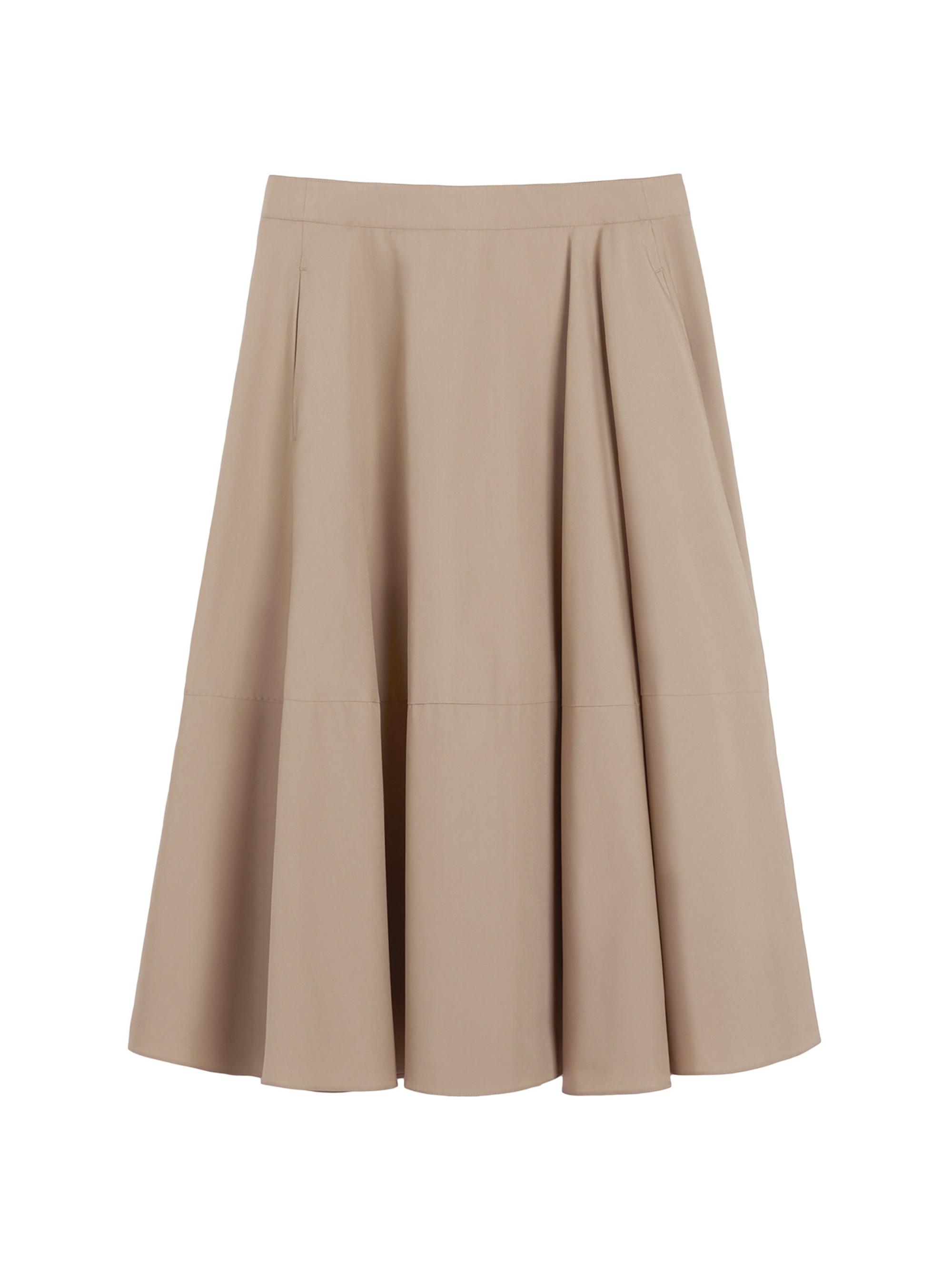 Max Mara Women's Long Cotton Poplin Skirt - Turtledove