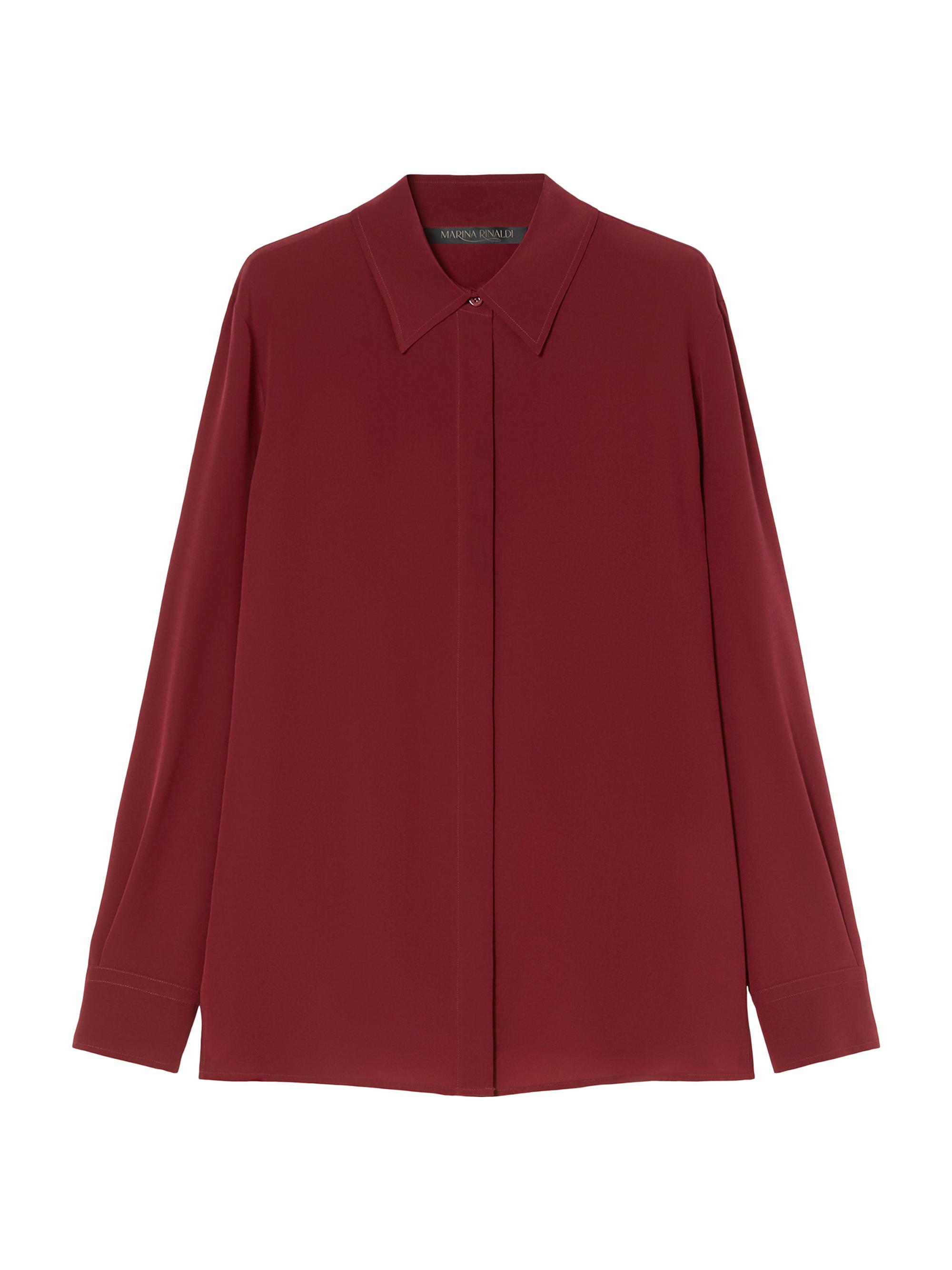Marina Rinaldi Women's Silk Shirt - Bordeaux