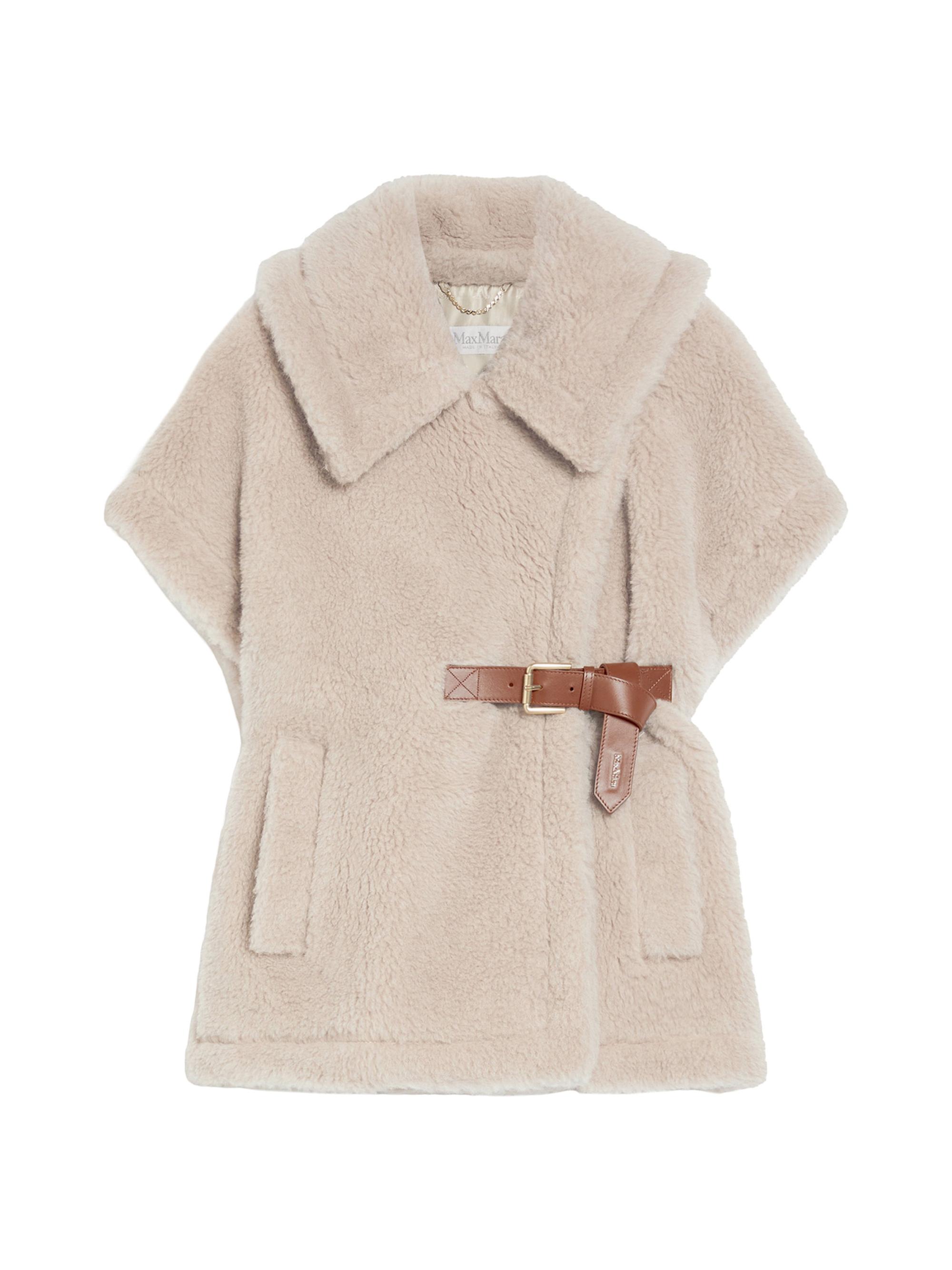 Max Mara Women's Cape in Alpaca and Wool Teddy Fabric - Beige