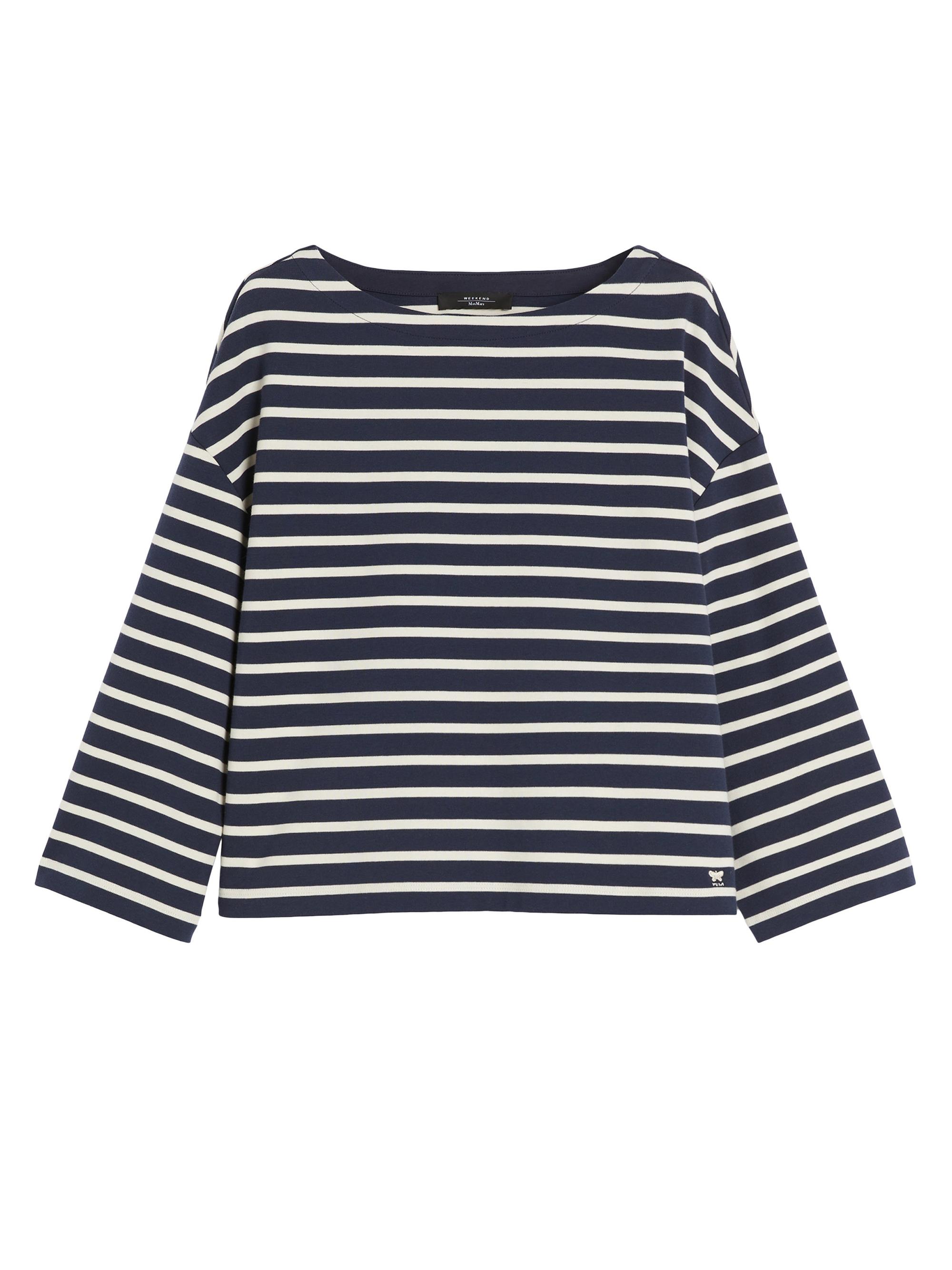 Weekend Max Mara Women's Interlock Jersey T-Shirt - Ultramarine Pinstripes