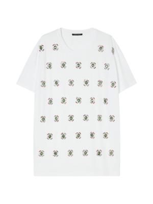 Marina Rinaldi Women's Embroidered Jersey T-Shirt - Optical White