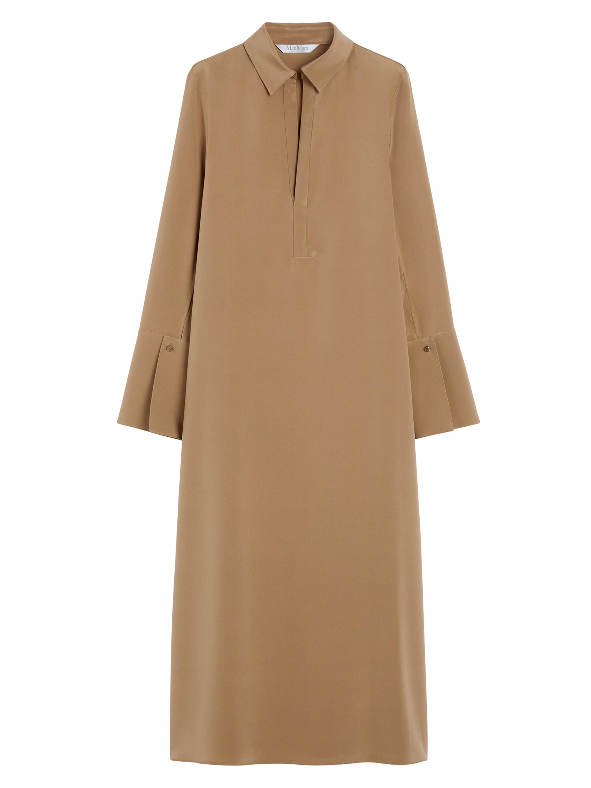 Max Mara Women's Silk Crepe De Chine Dress - Hazelnut Brown