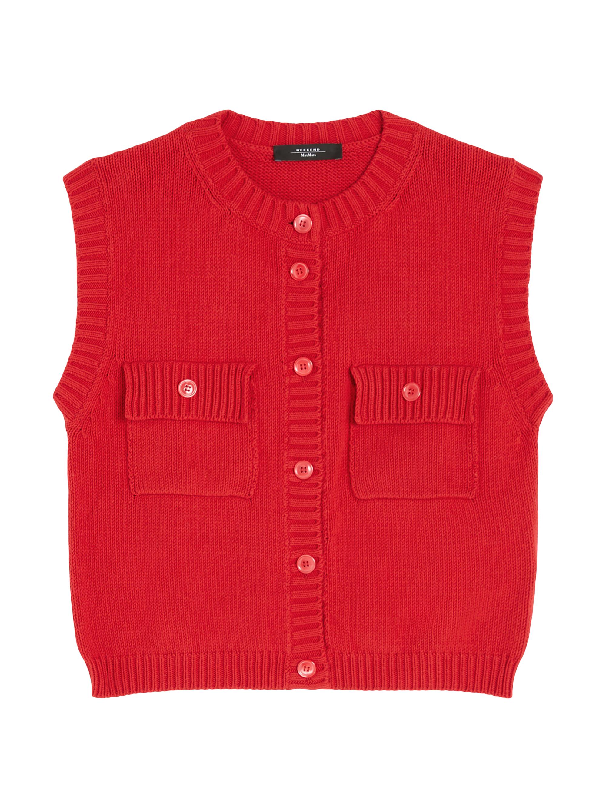 Weekend Max Mara Women's Cotton Blend Yarn Gilet - Red