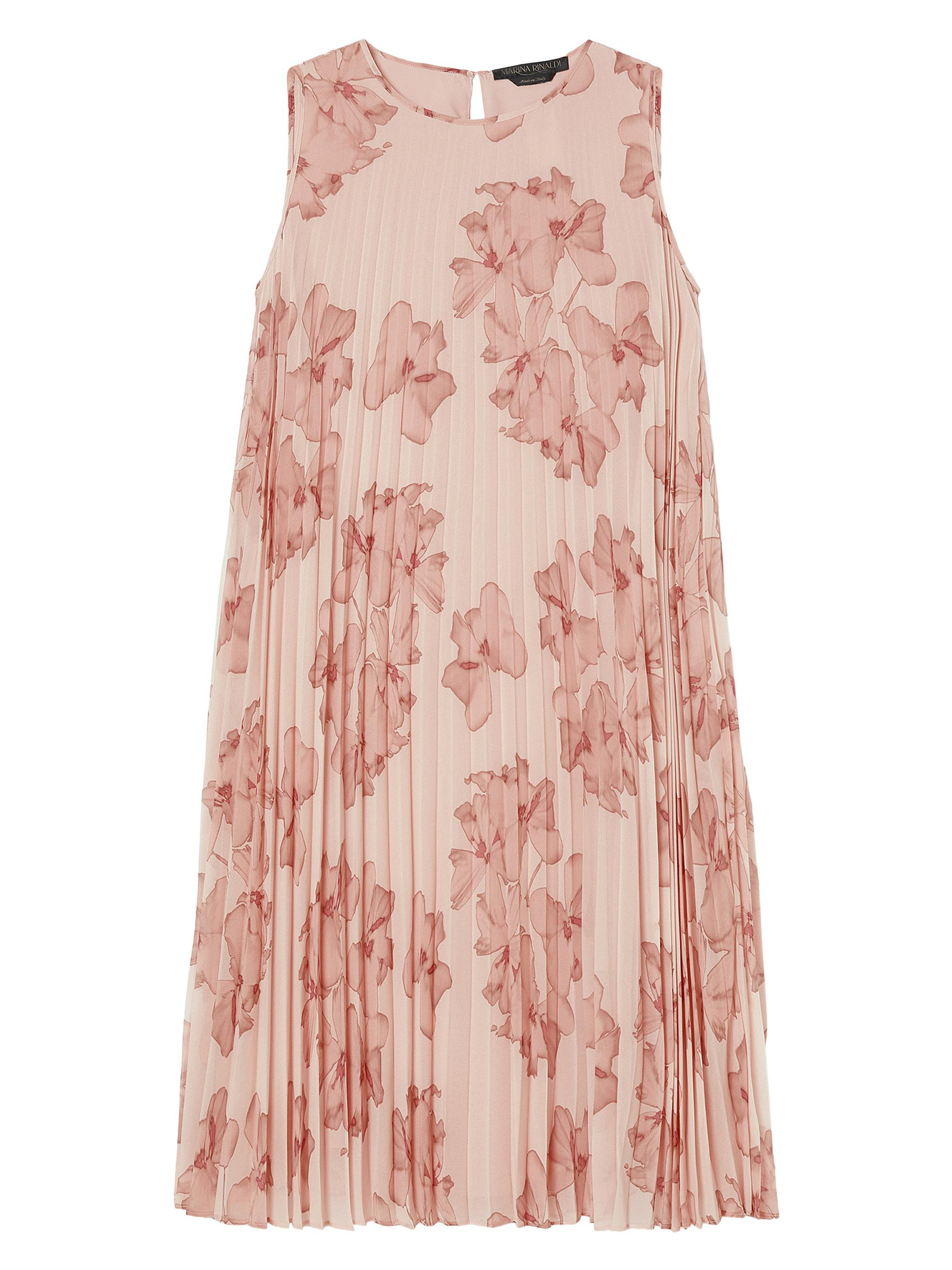 Marina Rinaldi Women's Pleated Georgette Dress - Pink Graph Flower Print