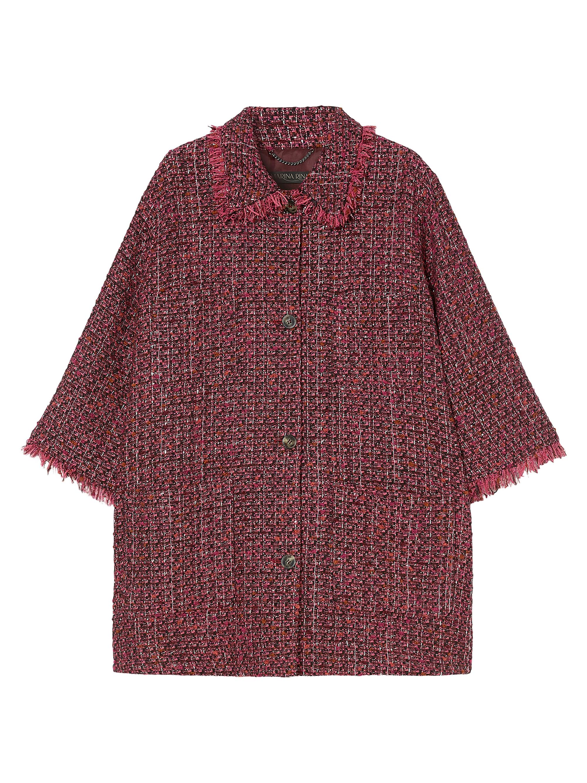 Marina Rinaldi Women's Knit Fabric Jacket - Cherry Knitted Jacquard