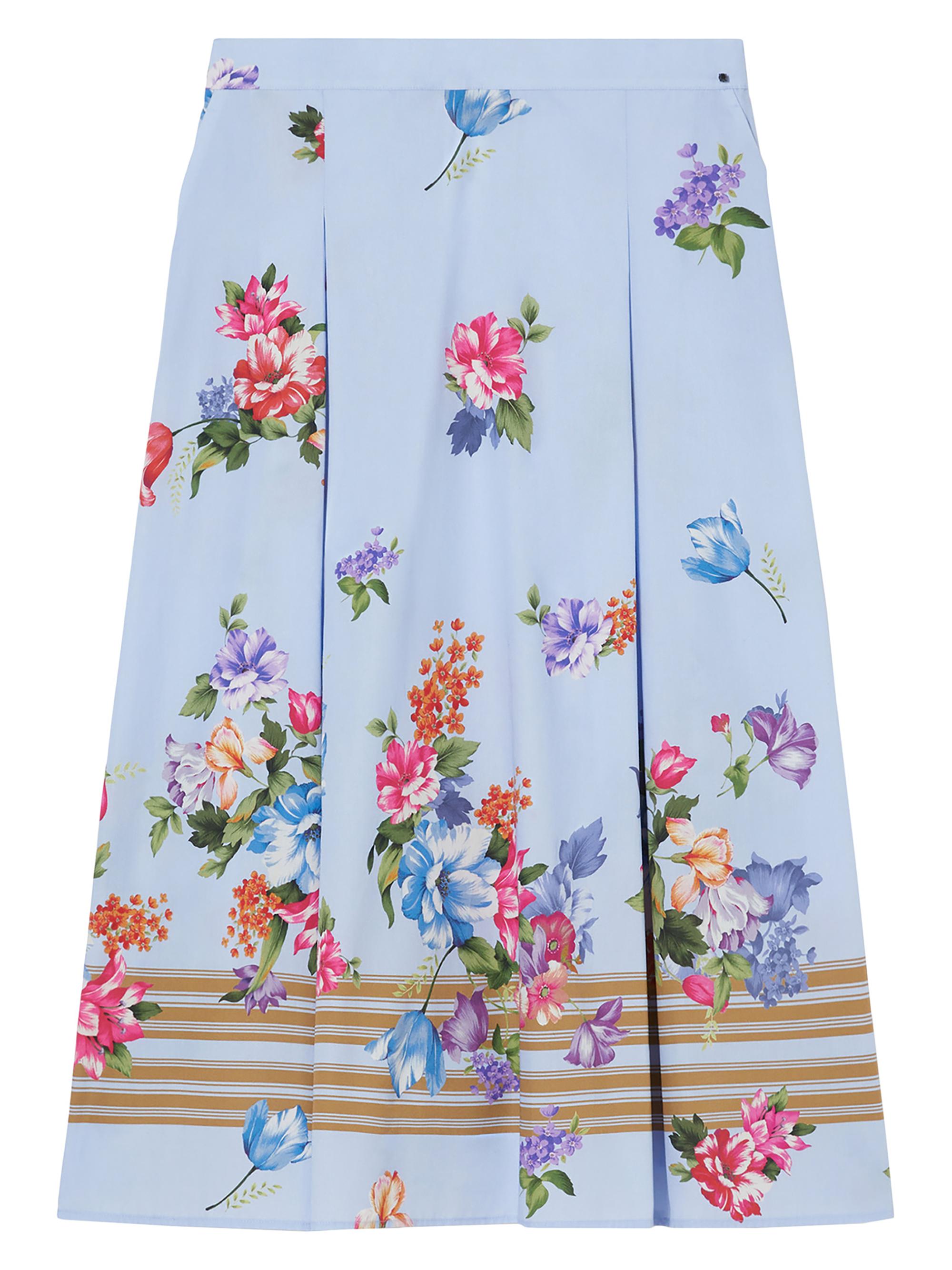 Marina Rinaldi Women's Poplin Print Skirt - Blue Multi