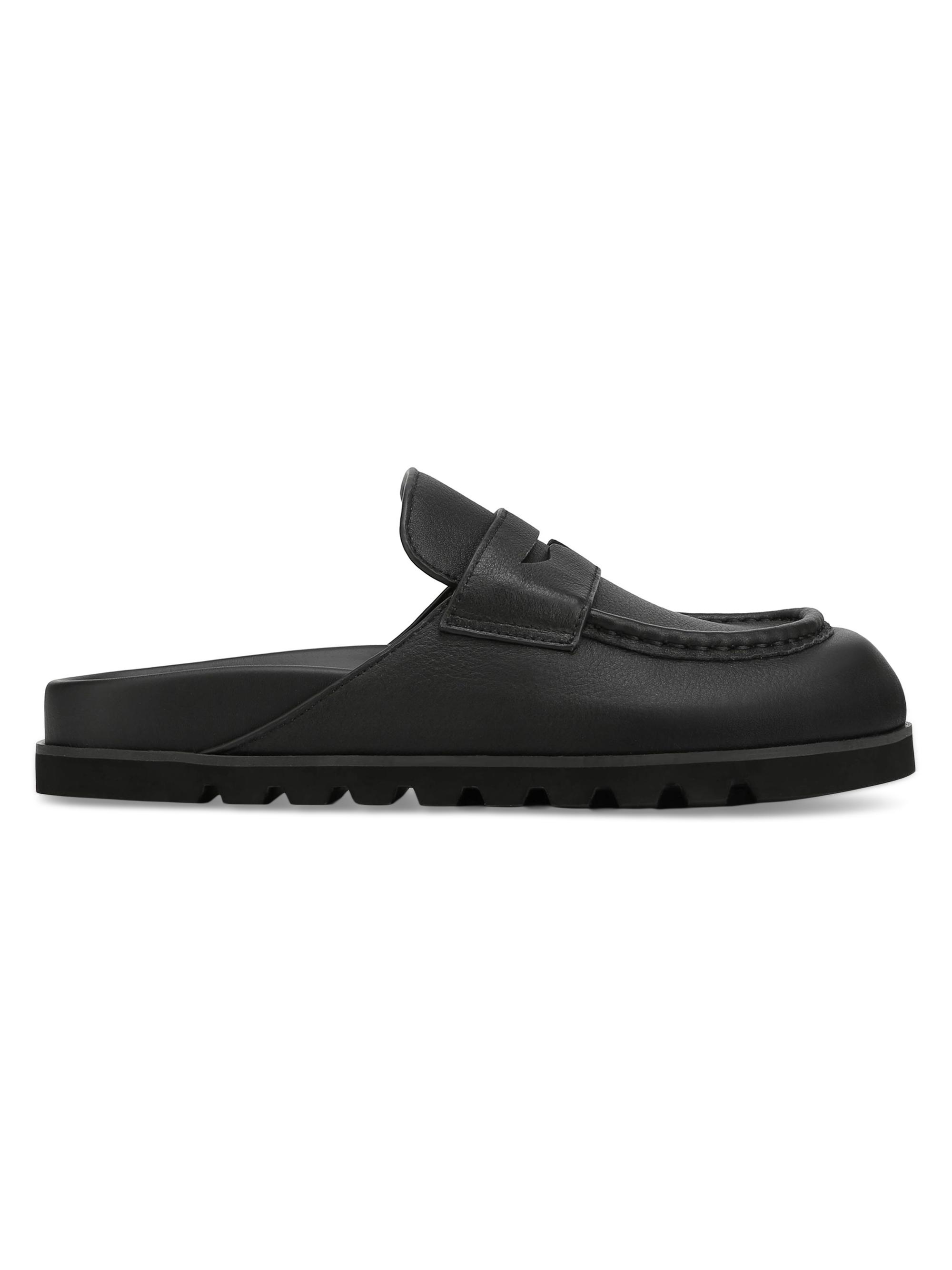 Naked Wolfe Women's Cord Pebble Leather Mules - Black