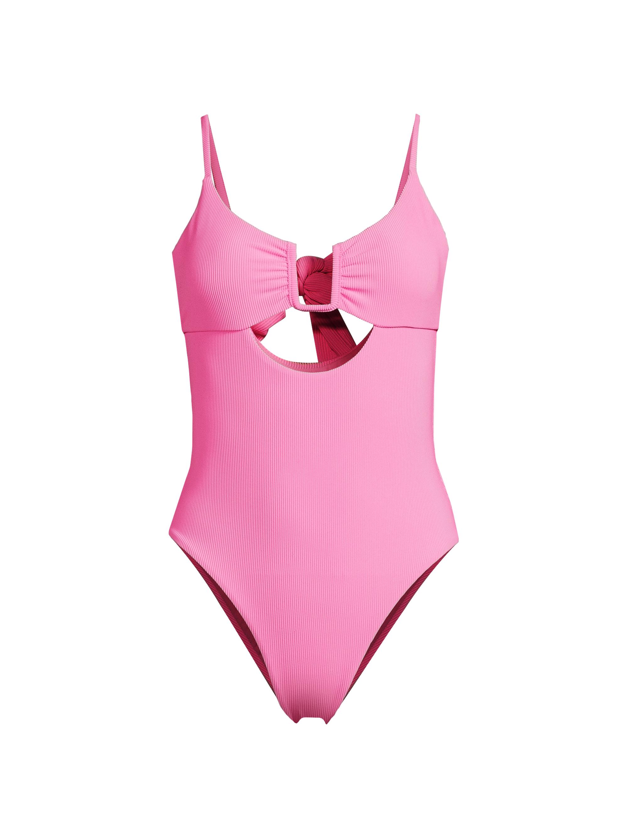Beach Riot Women's Lindy Ribbed Cut-Out One-Piece Swimsuit - Peak Pink