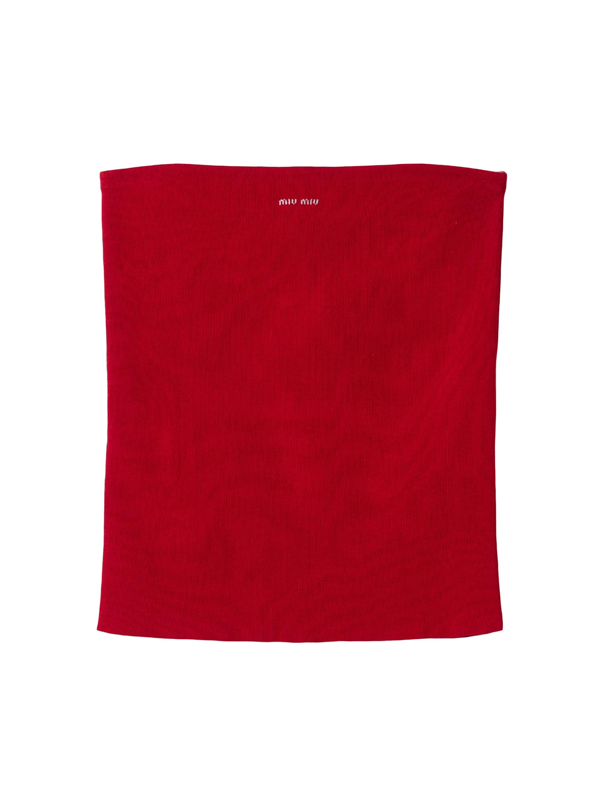 Miu Miu Women's Cotton Knit Tube Top - Red