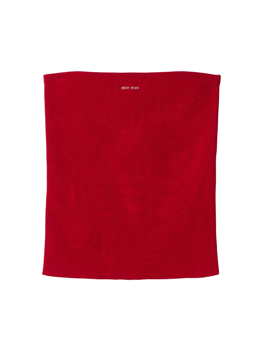 Miu Miu Women's Cotton Knit Tube Top In Red