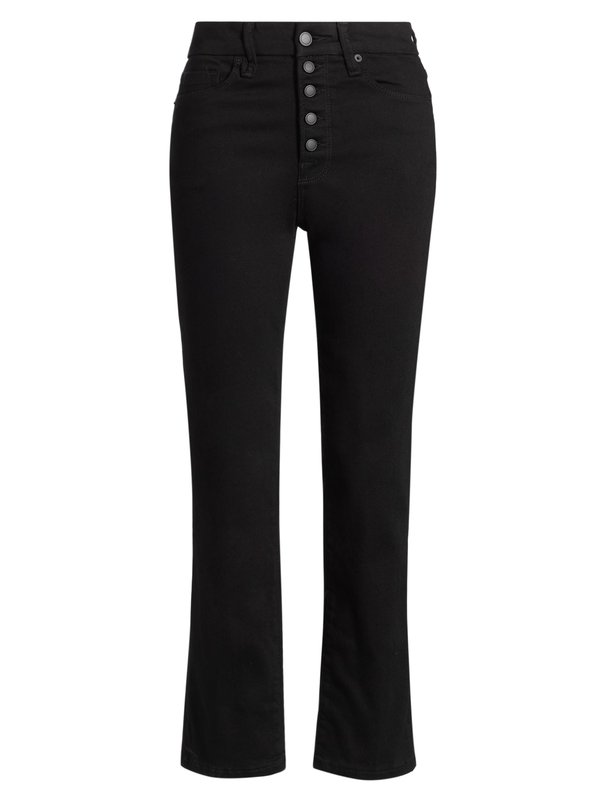 Good American Women's Never Fades Good Legs Straight-Leg Jeans - Black