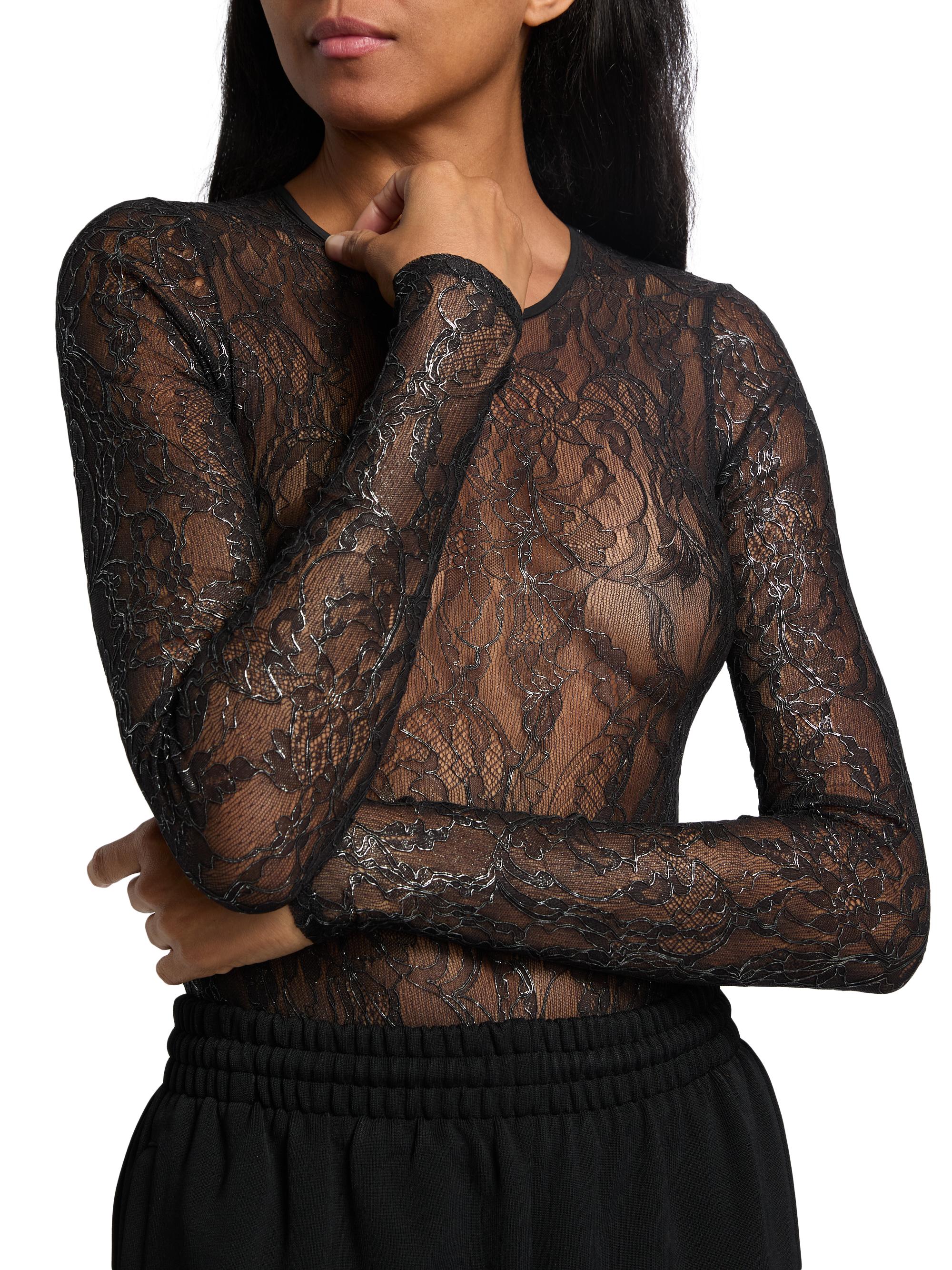 WARDROBE.NYC Lace Sheer Bodysuit | Saks Fifth Avenue