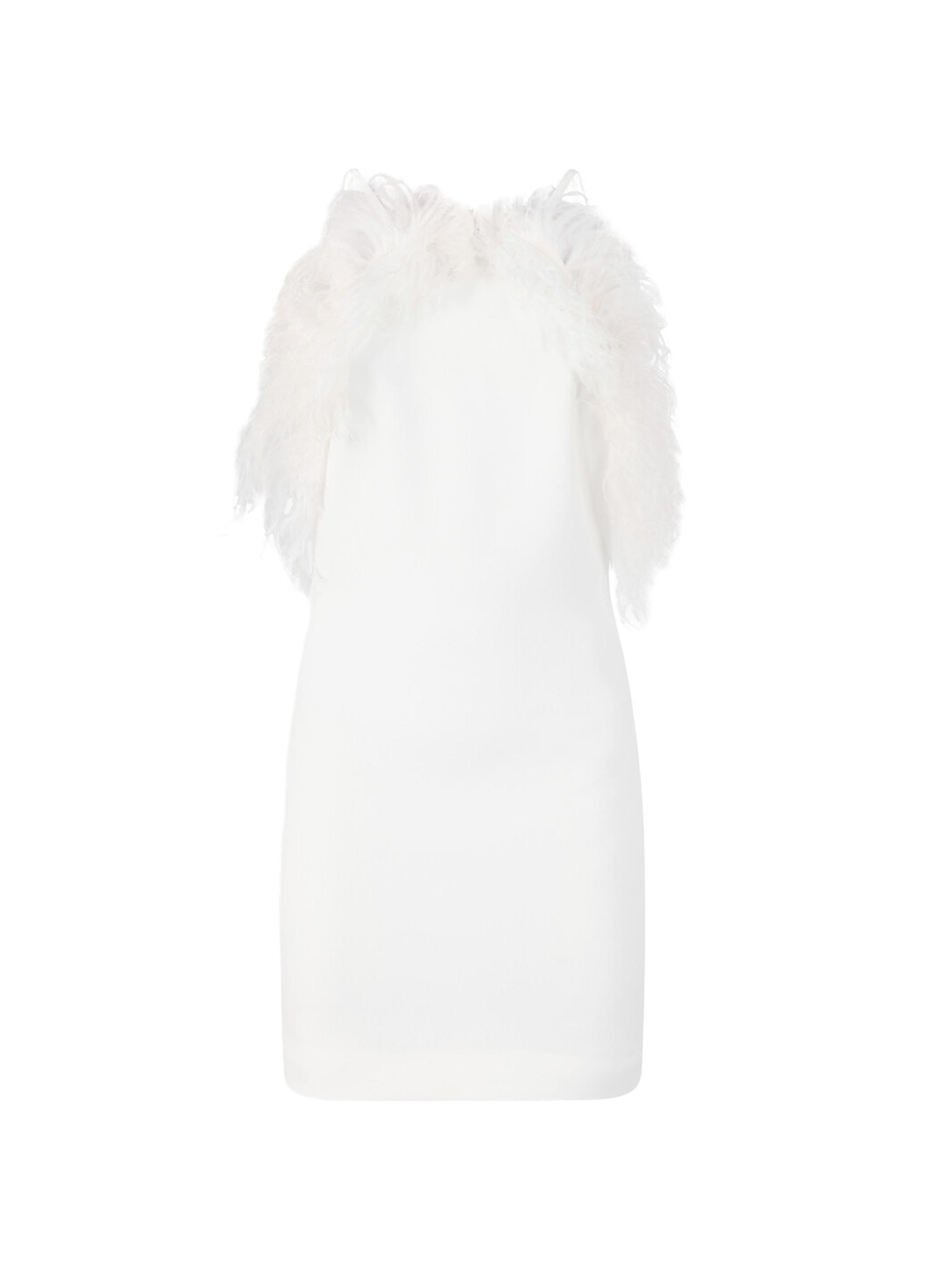 The Attico Women's Feather-Trimmed Minidress - White