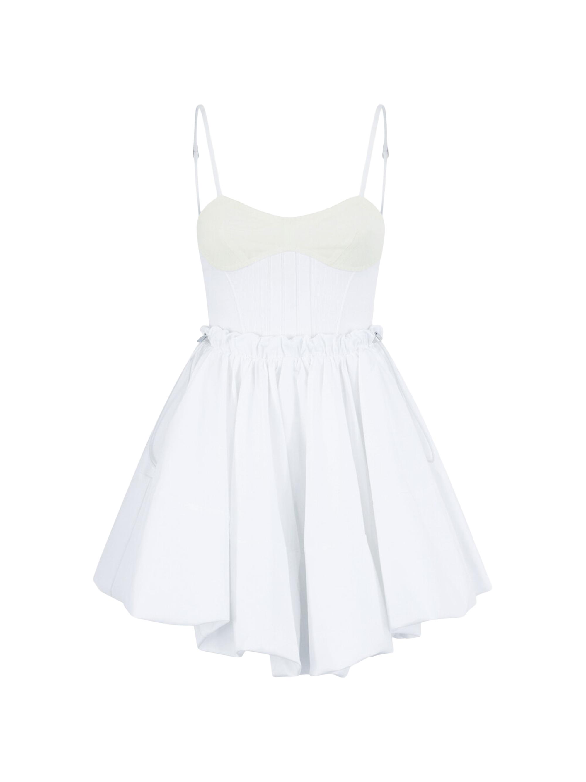 The Attico Women's Poplin Cotton Gathered Minidress - White