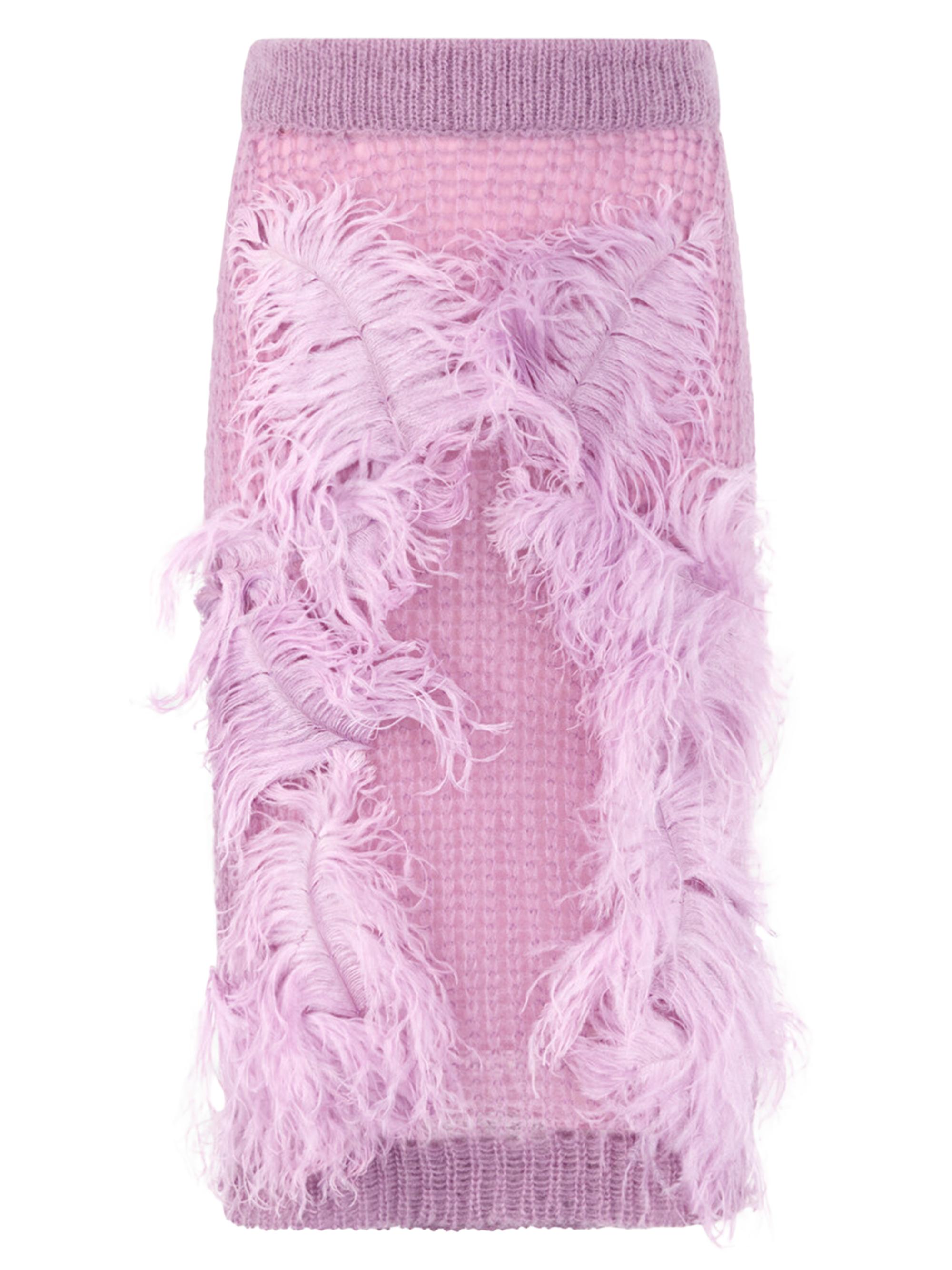 The Attico Women's Featherd Knit Midi-Skirt - Light Mauve