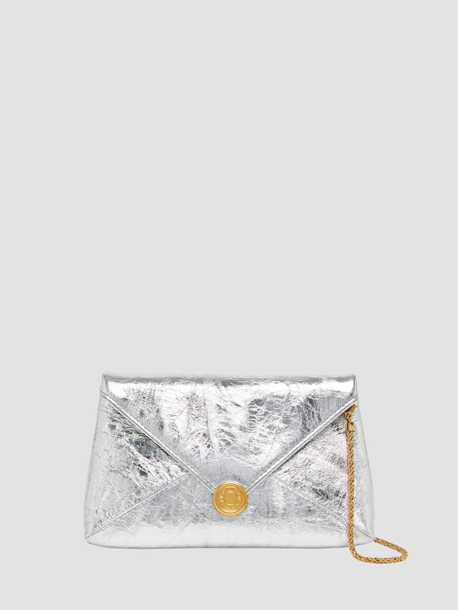 Dries Van Noten Small Crinkled-Effect Leather Envelope Clutch