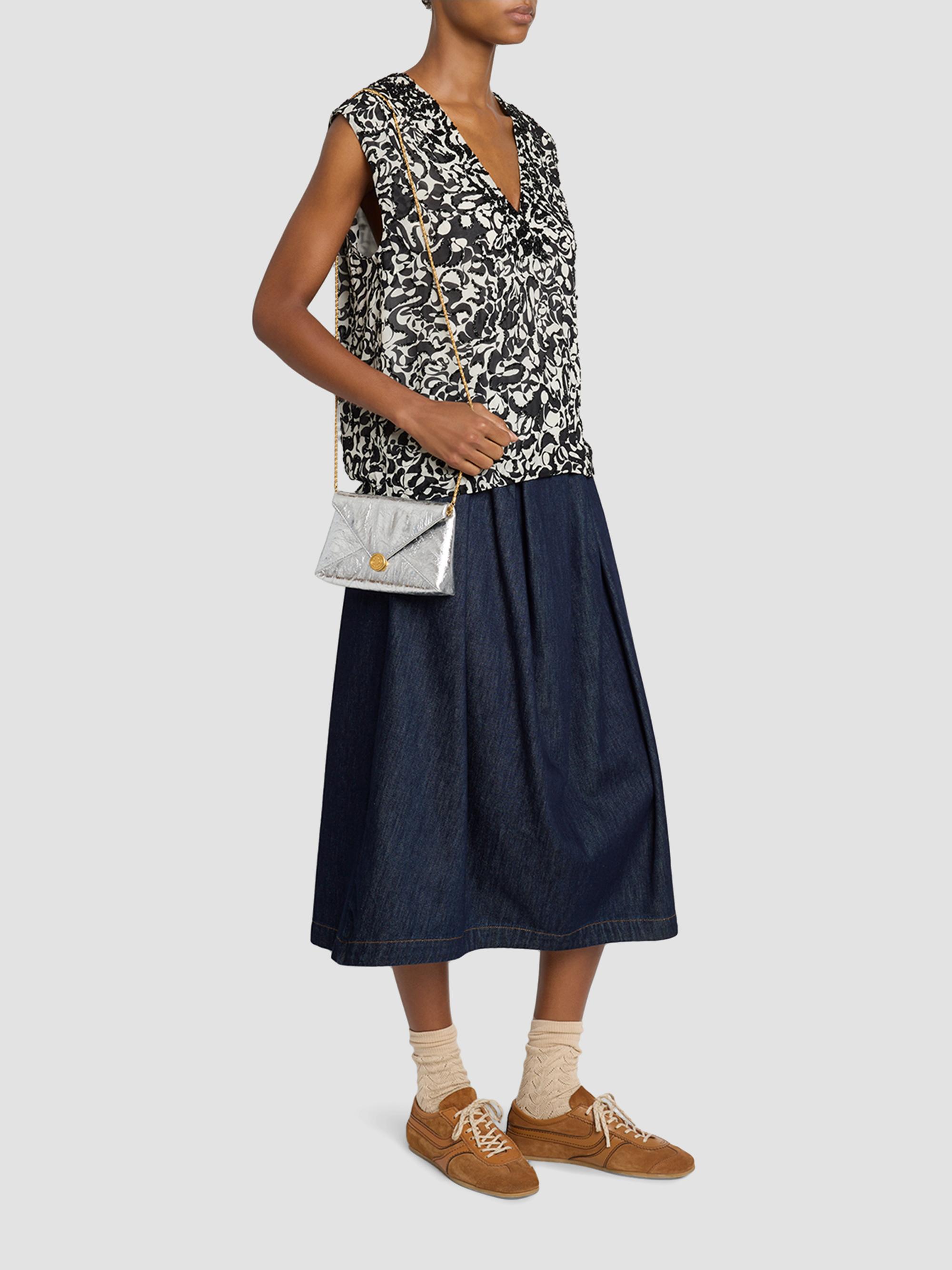 Dries Van Noten Small Crinkled-Effect Leather Envelope Clutch