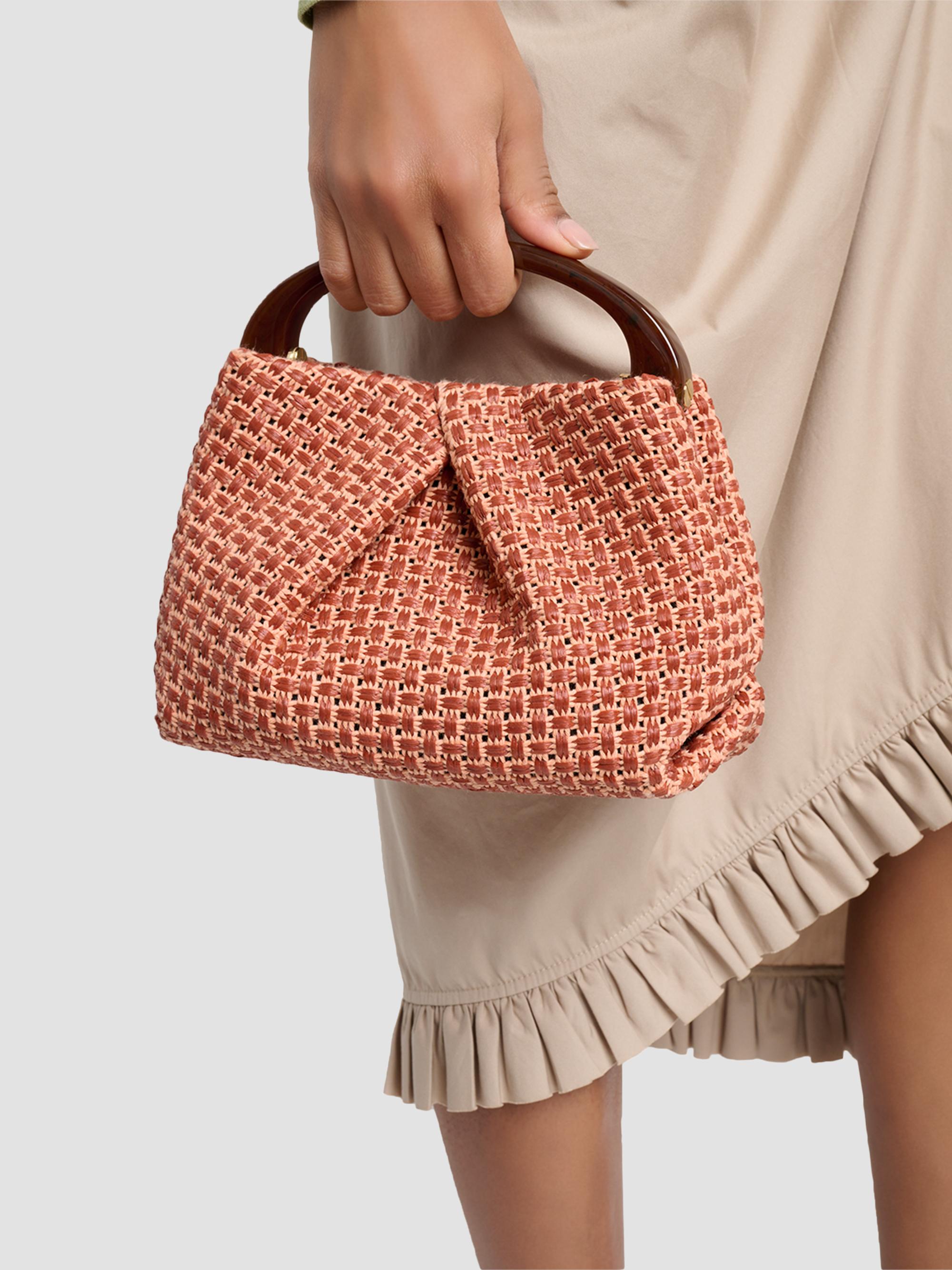 Dries Van Noten Extra Small Woven Raffia Top Handle Bag | Saks