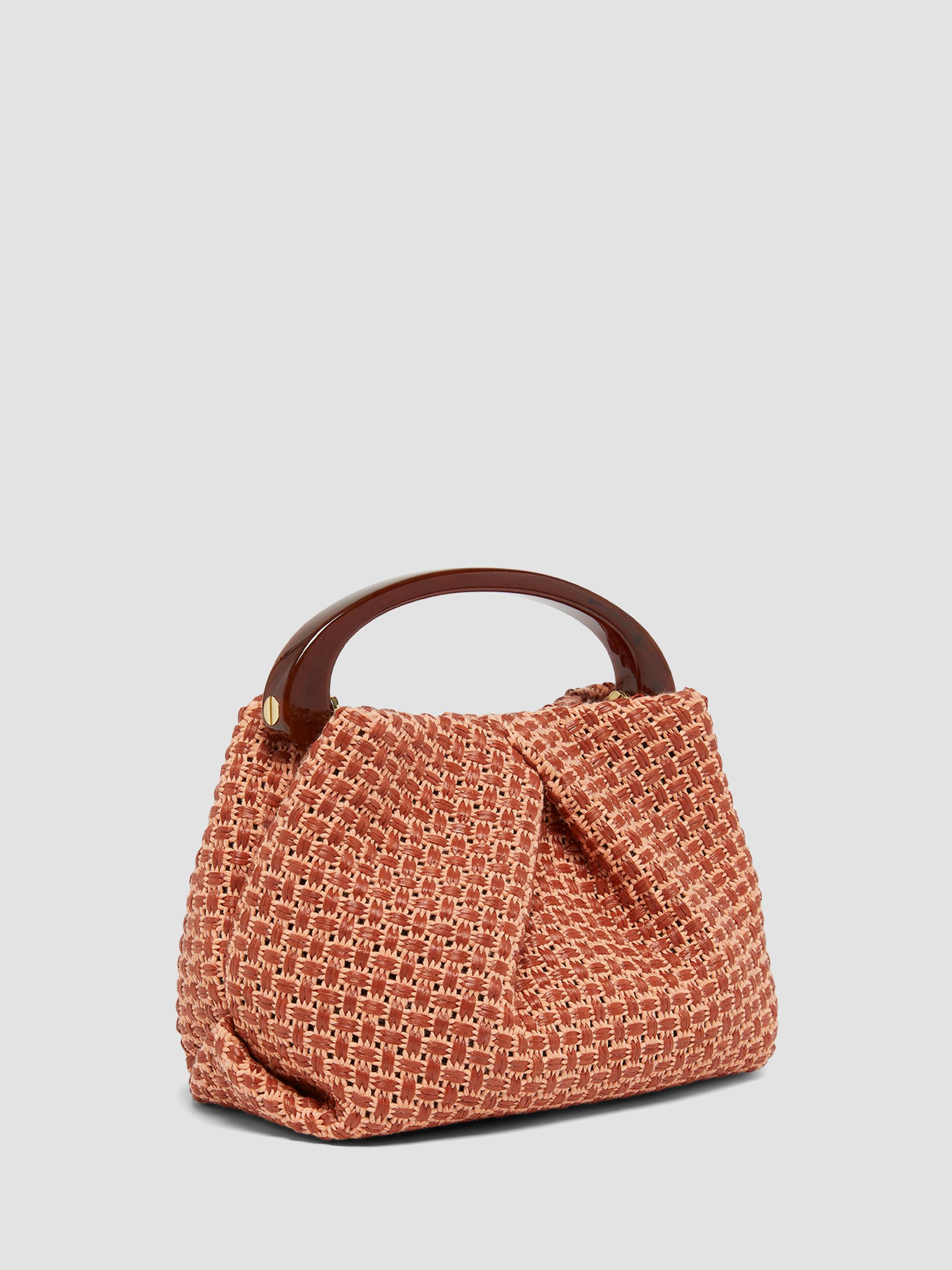 Dries Van Noten Extra Small Woven Raffia Top Handle Bag | Saks