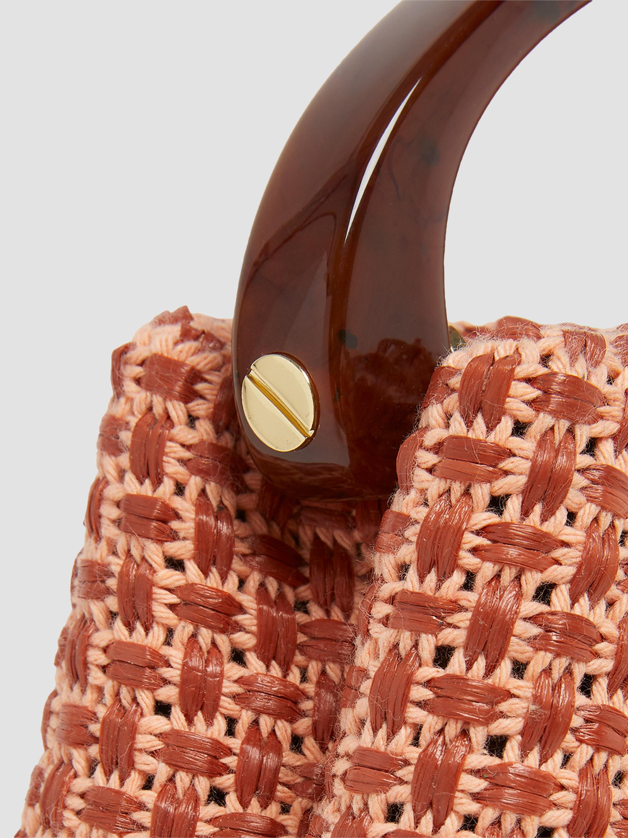 Dries Van Noten Extra Small Woven Raffia Top Handle Bag | Saks