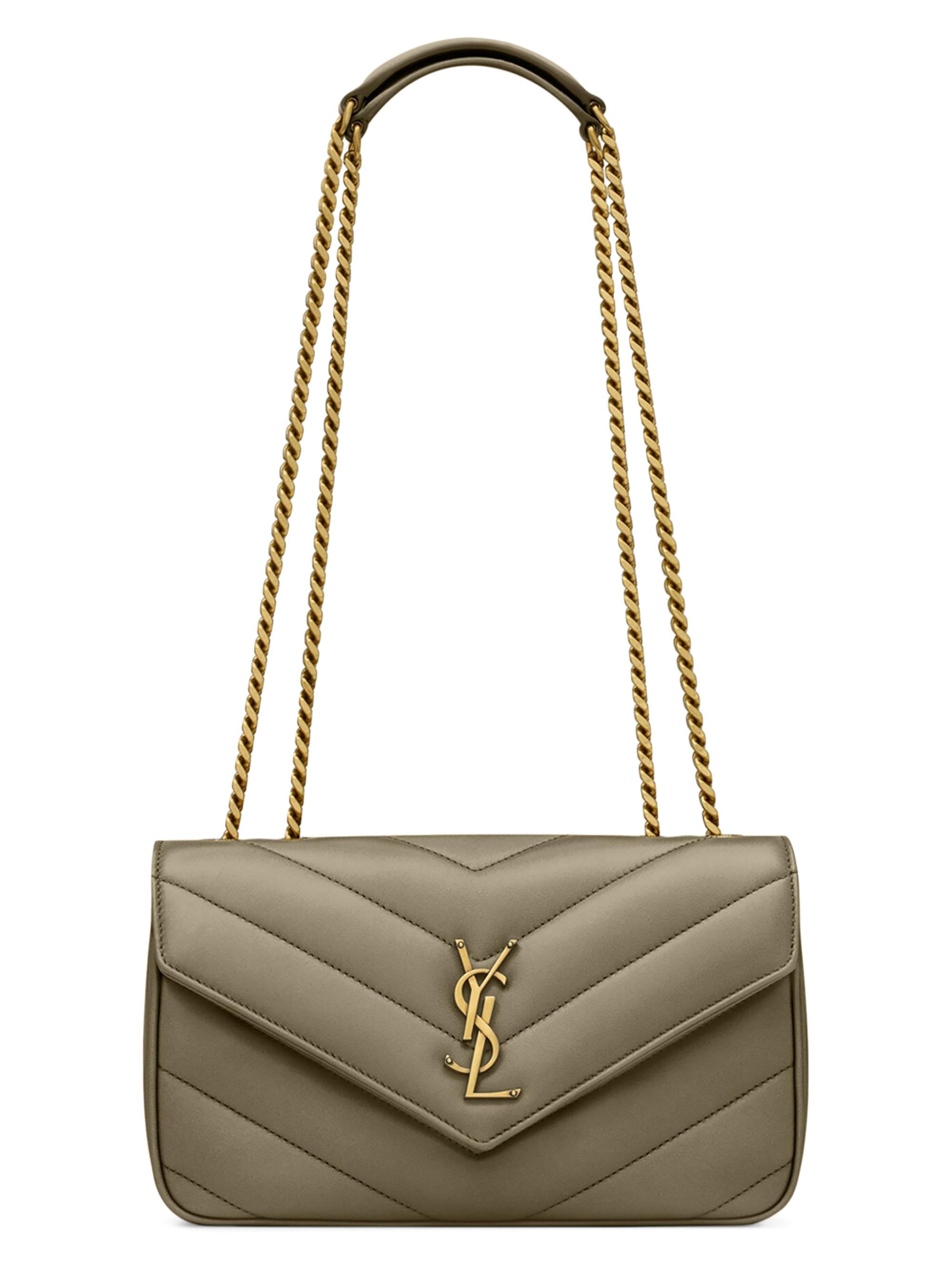 Saint Laurent Puffer Small Shoulder Bag in Quilted Suede and