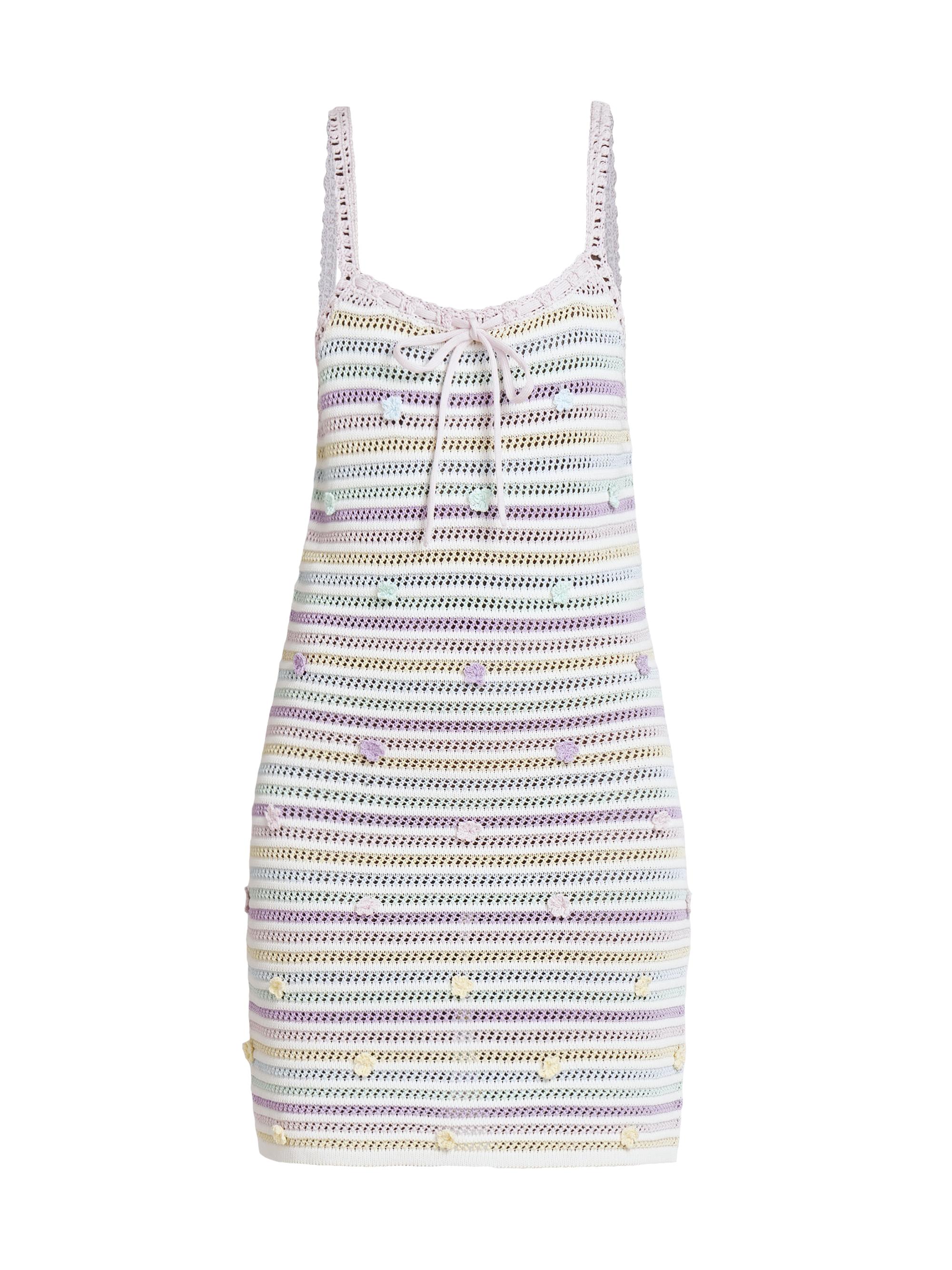 Casablanca Women's Striped Crochet Minidress - Cotton Multi