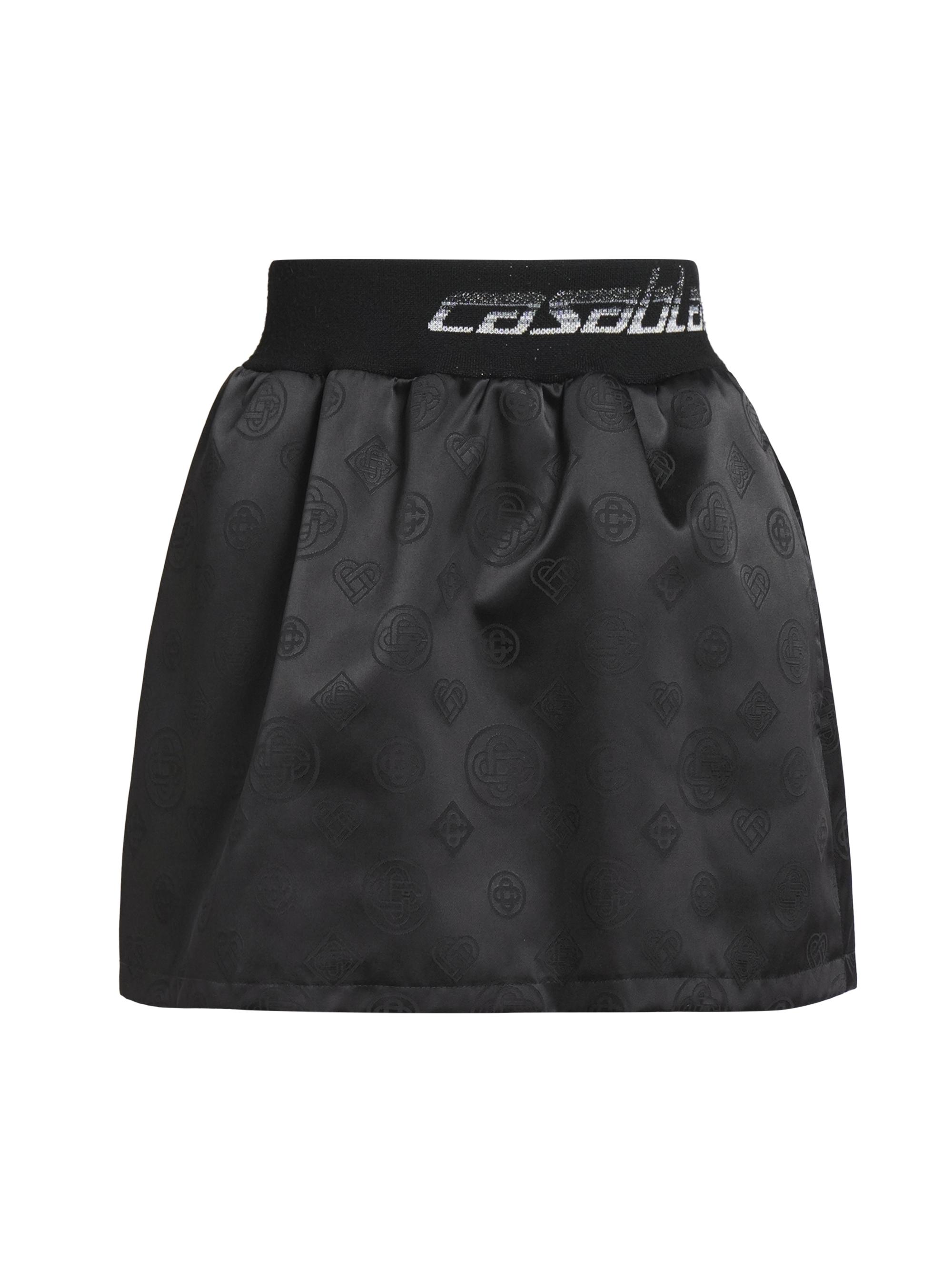 Casablanca Women's Logo Miniskirt - Tonal Jacquard Black