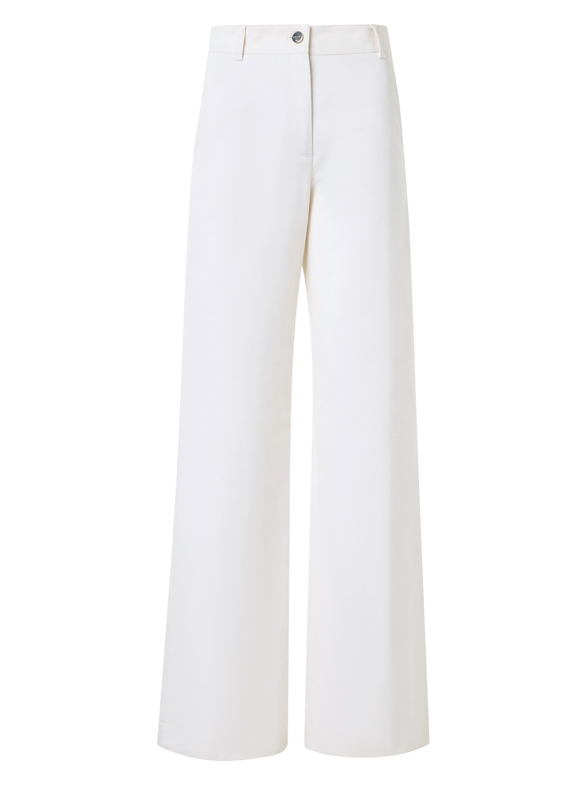 Akris Women's Finnian Stretch Cotton High-Rise Wide-Leg Pants - Ecru