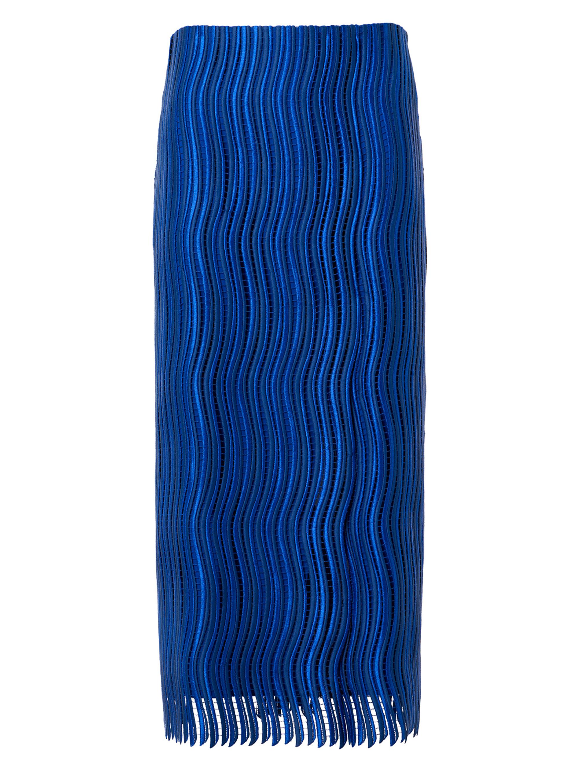 Akris Women's Wave Guipure Lace Pencil Midi-Skirt - Lapis Blue