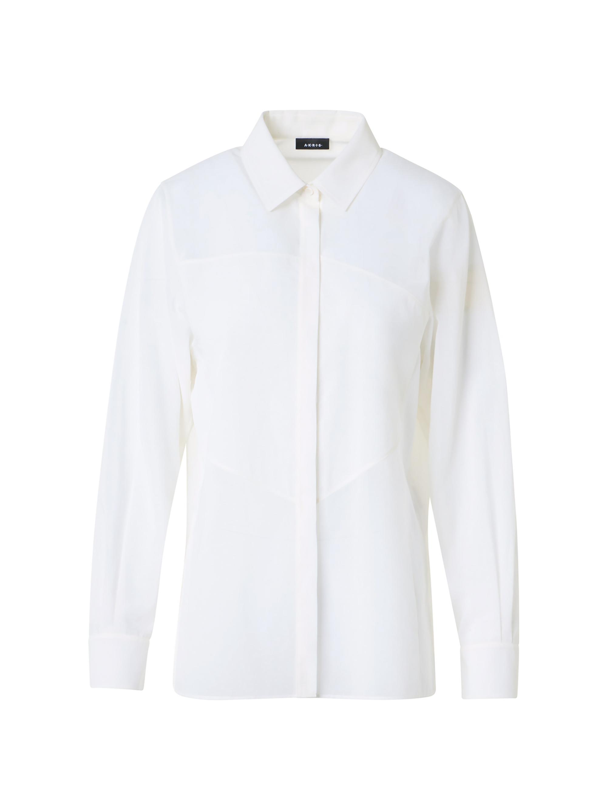 Akris Women's Cotton Voile Concealed Button-Front Shirt - White
