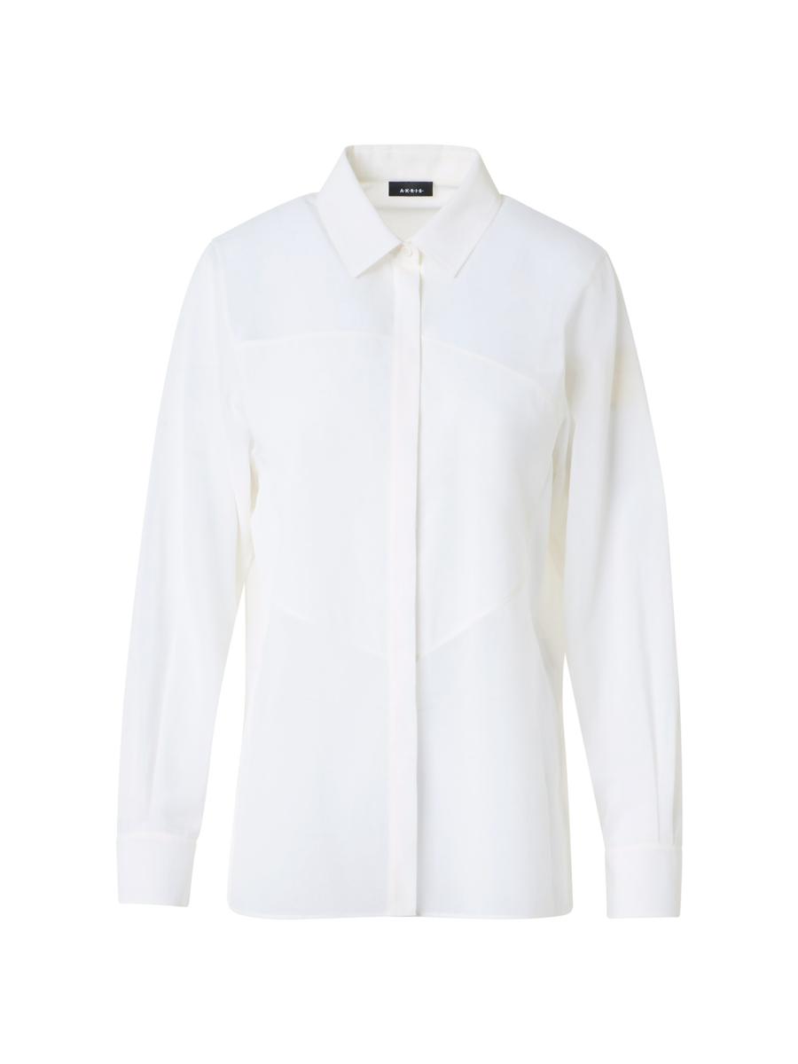 Akris Women's Cotton Voile Concealed Button-front Shirt In White