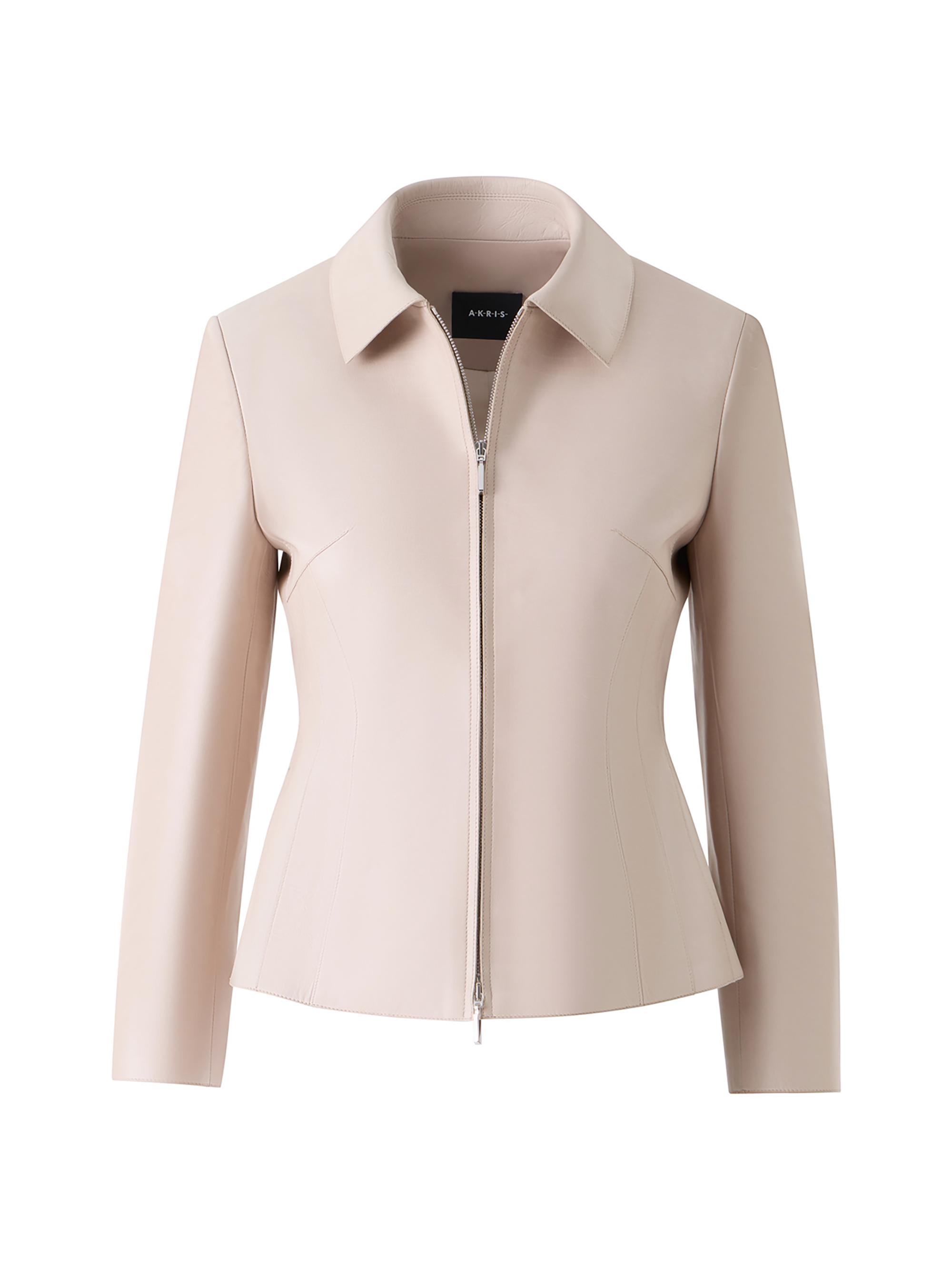 Akris Women's Hecate Leather Jacket - Greige