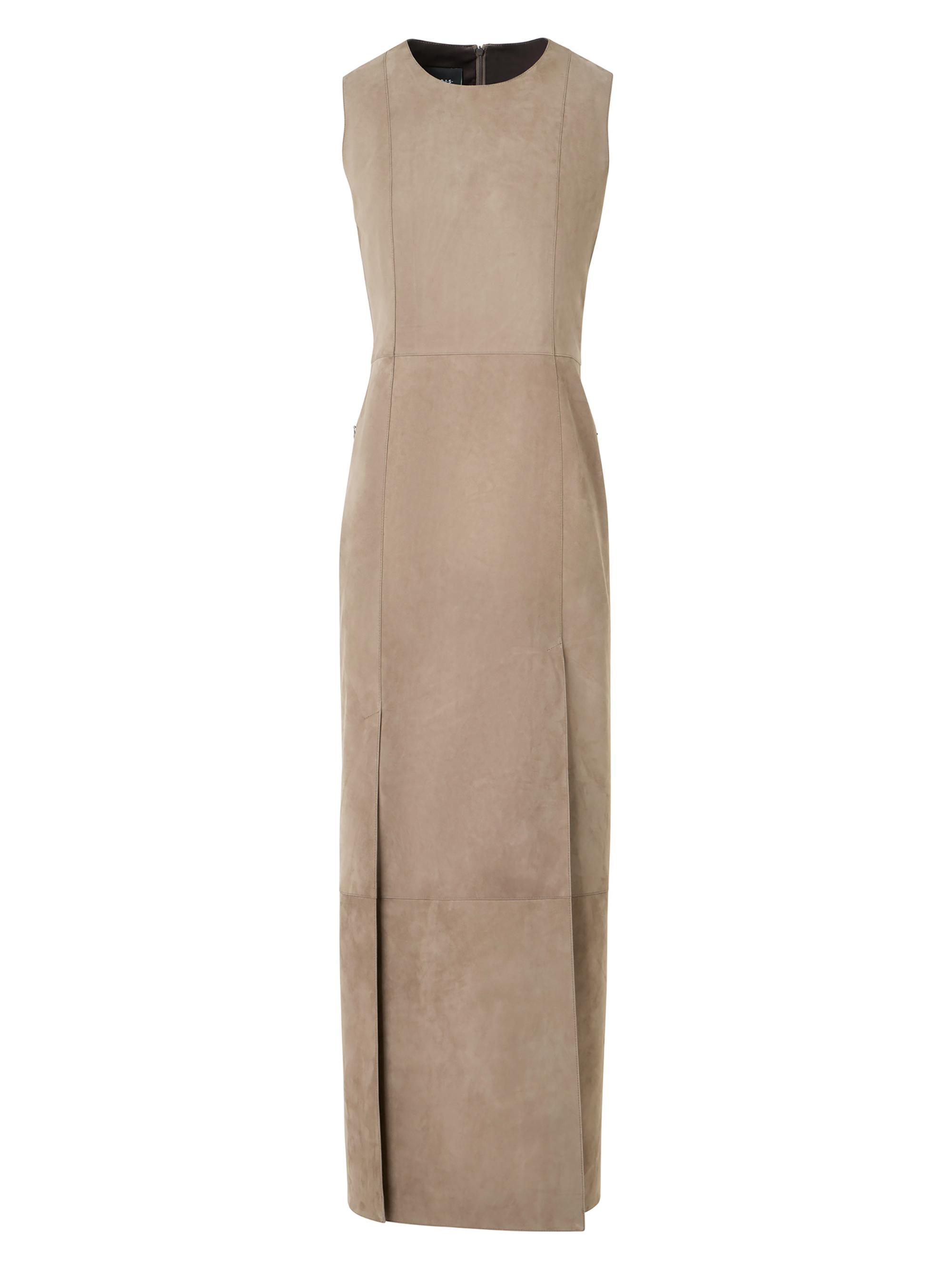 Akris Women's Suede Sleeveless Midi-Dress - Taupe