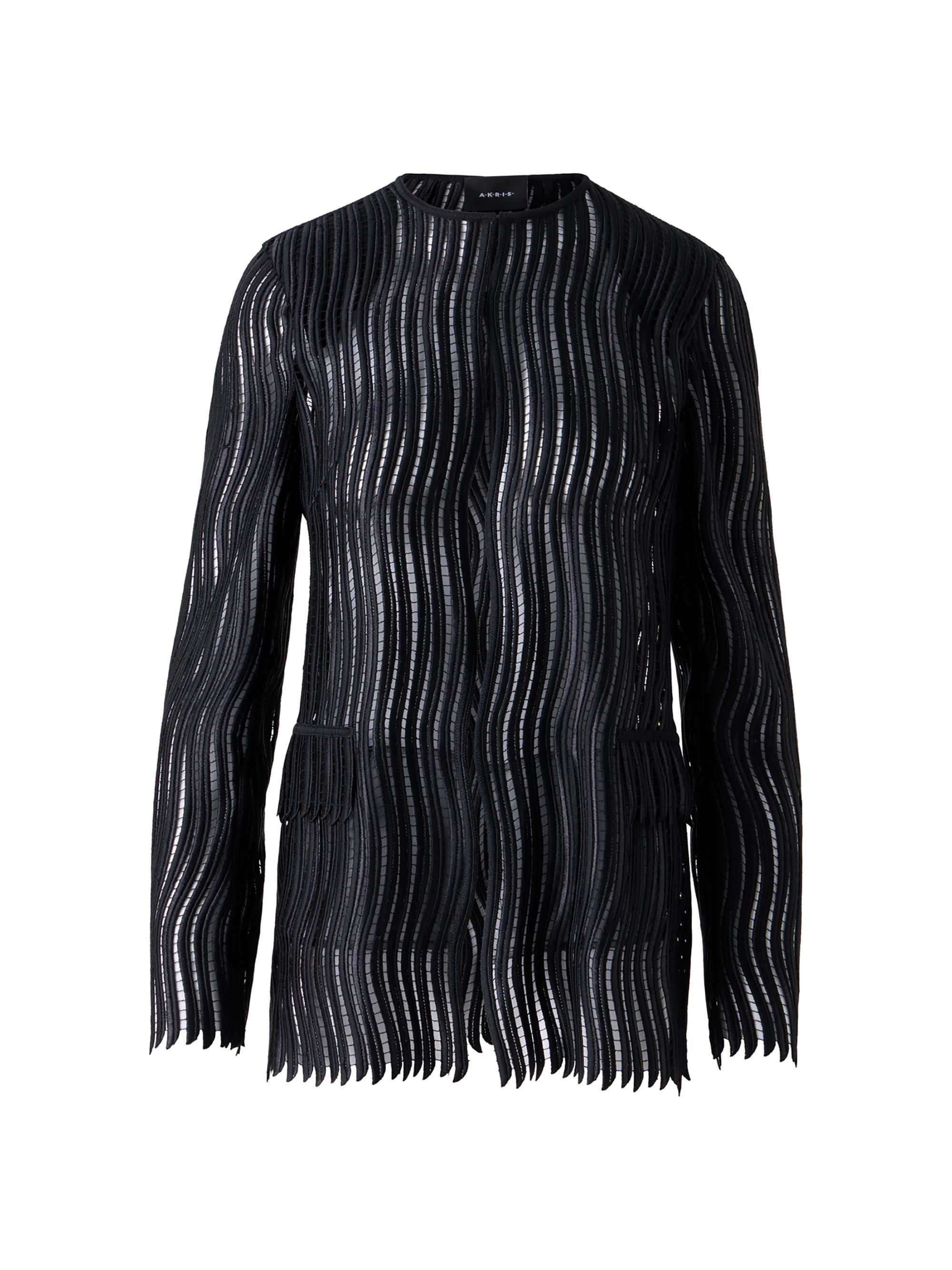 Akris Women's Hekka Wave Guipure Jacket - Black