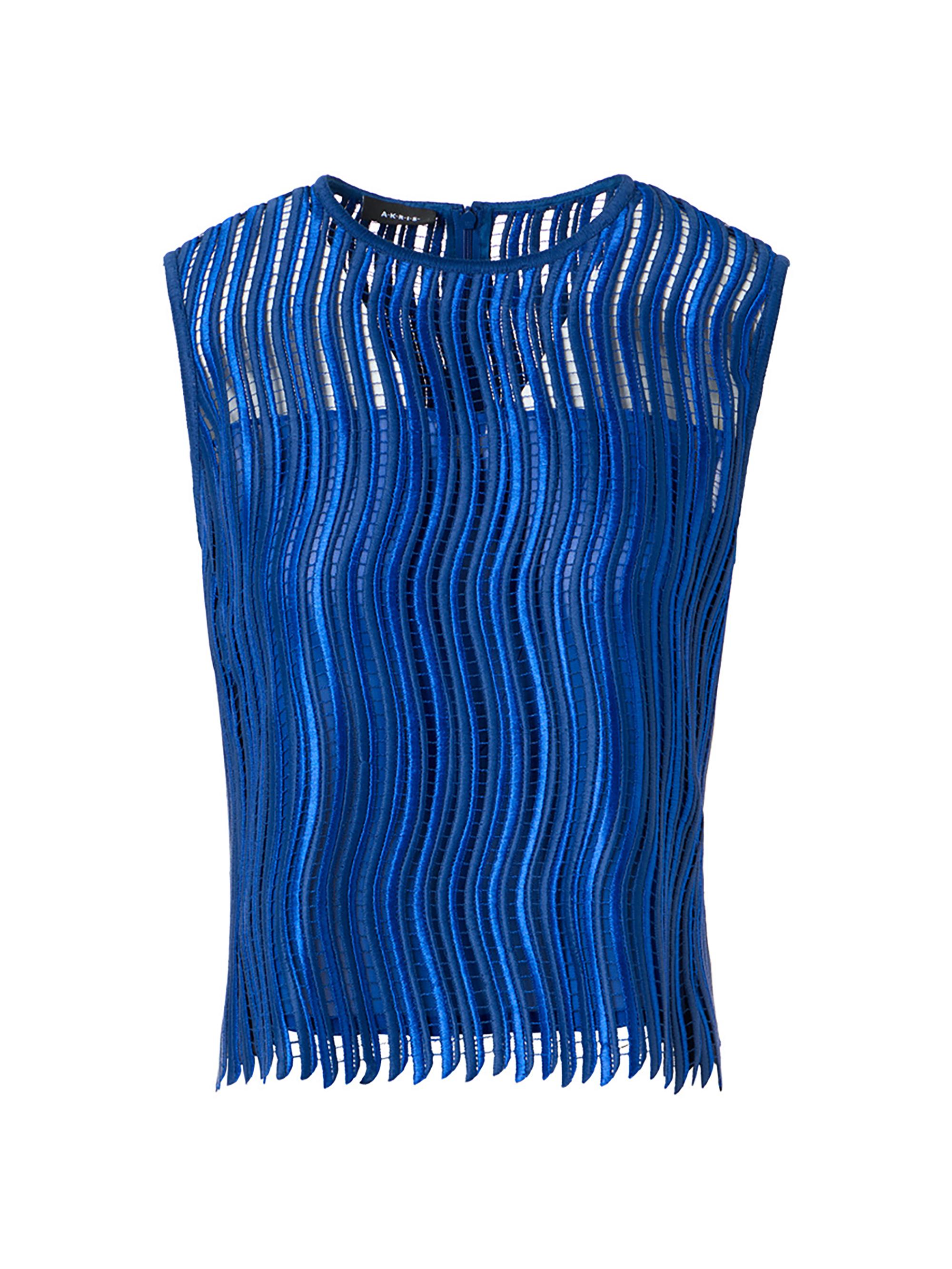 Akris Women's Techno Wave Guipure Lace Sleeveless Blouse - Lapis Blue