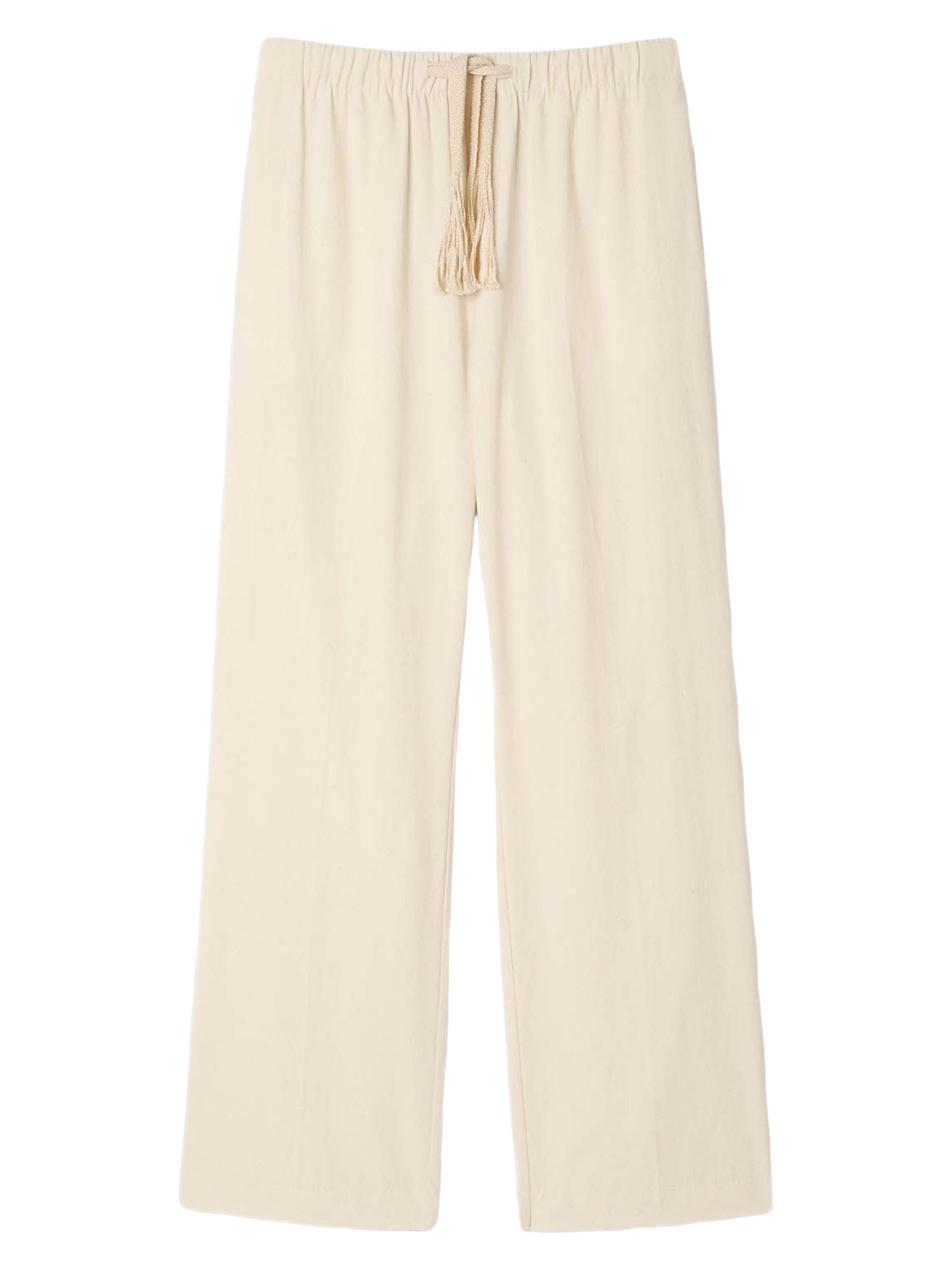 Sandro Men's Wide-Leg Elasticated Cotton Trousers - Butter Cream