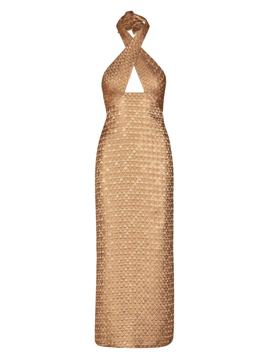 johanna ortiz halter dress Johanna Ortiz Printed halterneck maxi Dress