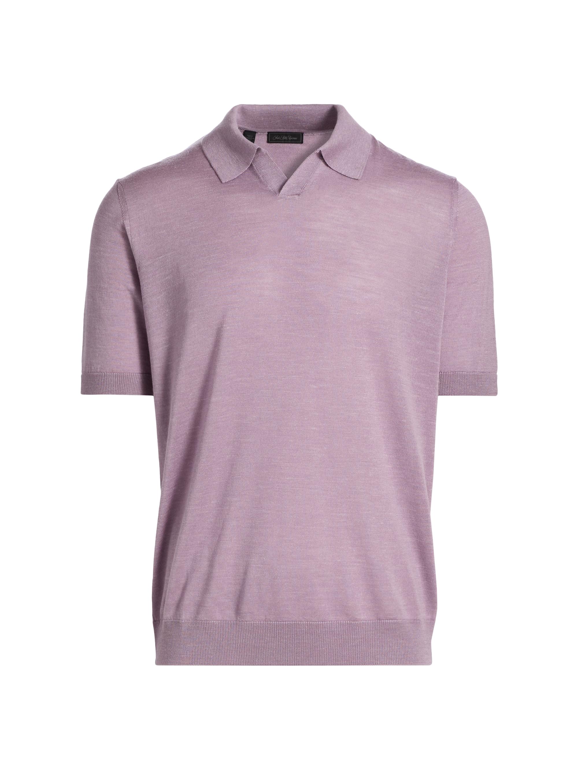 Saks Fifth Avenue Men's Lamar Johnny Collar Short-Sleeve Sweater - Purple | Thumbnail 8