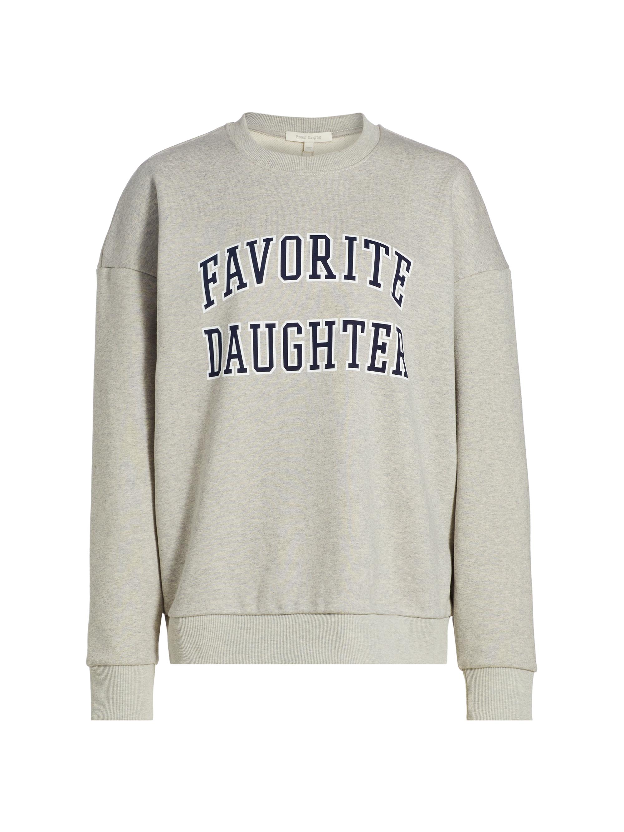 Favorite Daughter Women's Collegiate Cotton-Blend Sweatshirt - Heather Grey