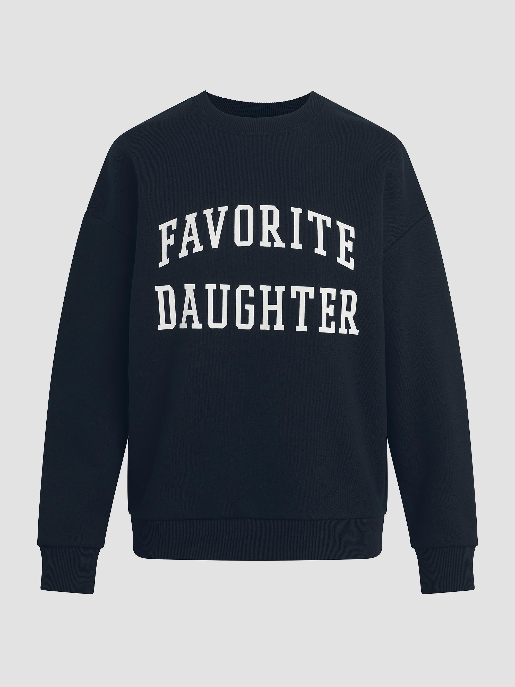 Women's Collegiate Cotton-Blend Sweatshirt - Navy - Size Large