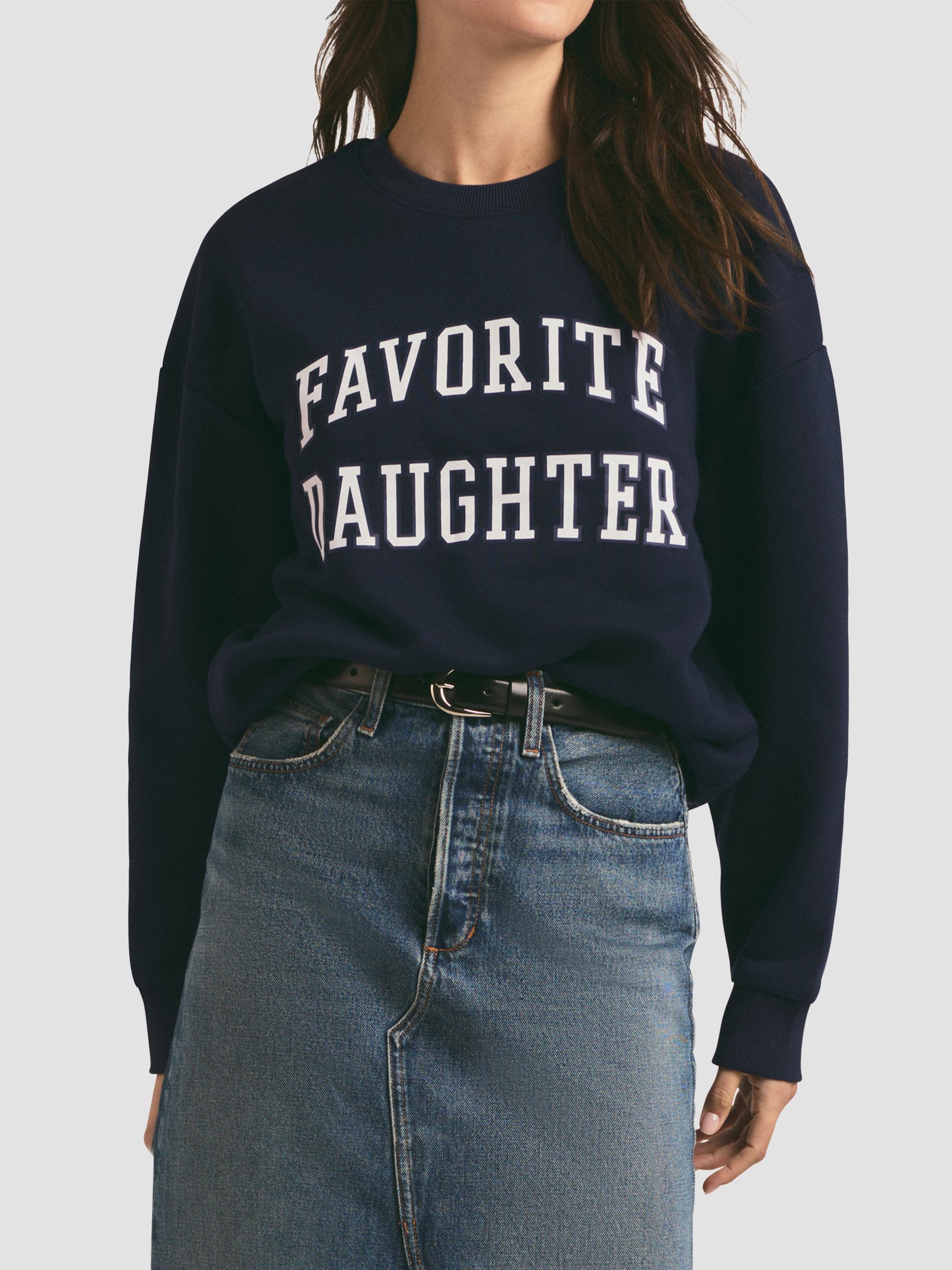 Favorite Daughter Women's Collegiate Cotton-Blend Sweatshirt - Navy | Thumbnail 4