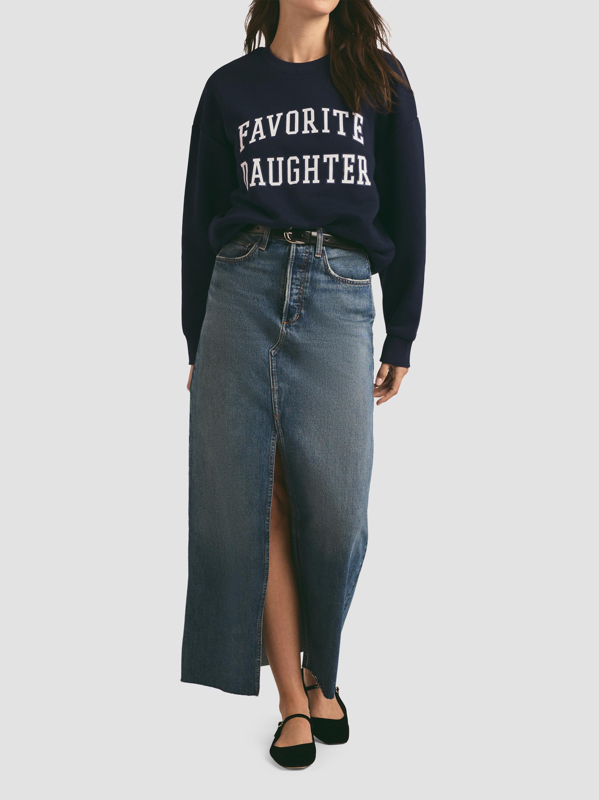 Favorite Daughter Women's Collegiate Cotton-Blend Sweatshirt - Navy | Thumbnail 2