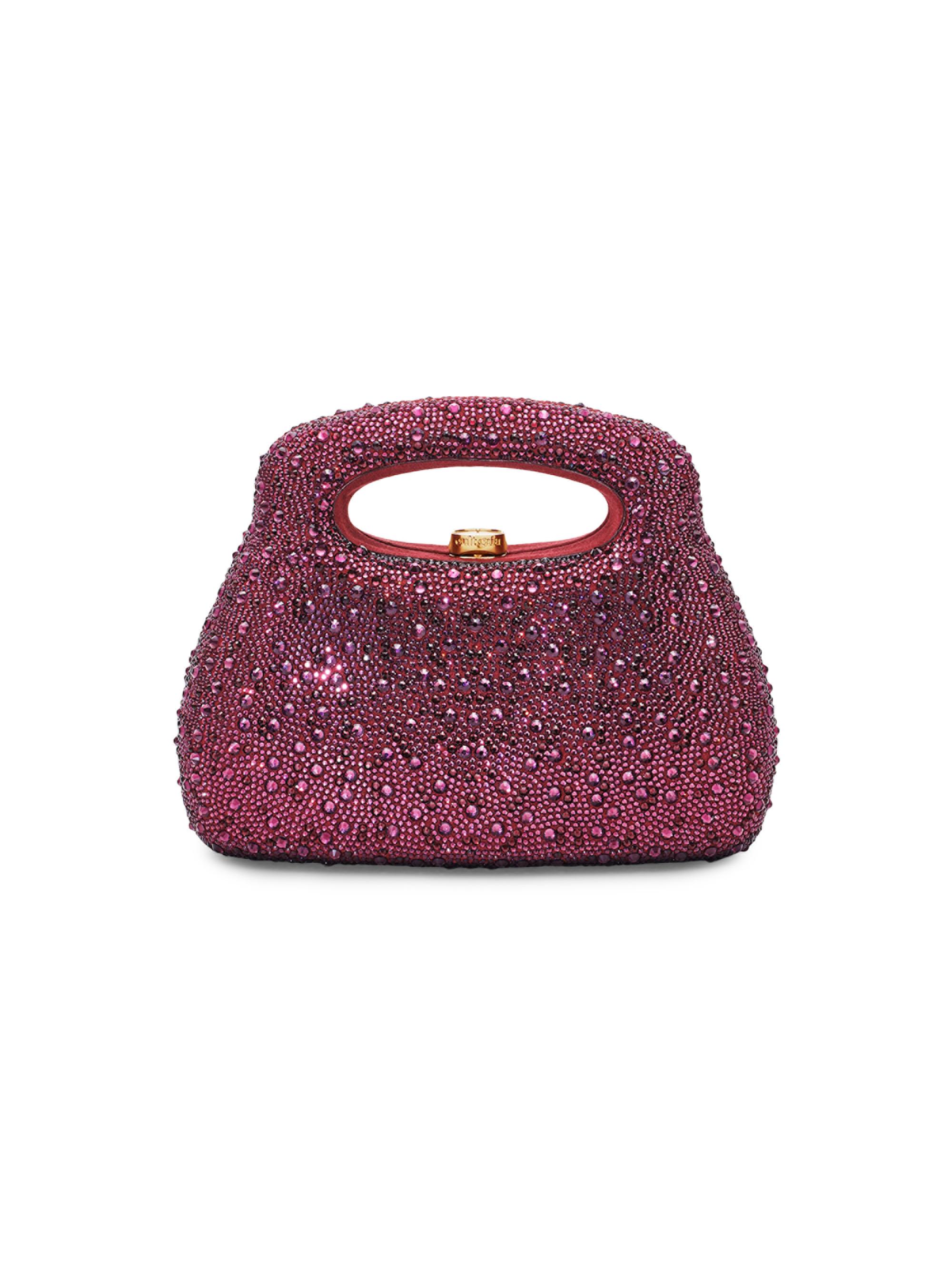 Cult Gaia Women's Mimi Rhinestone Suede Top-Handle Bag - Chianti