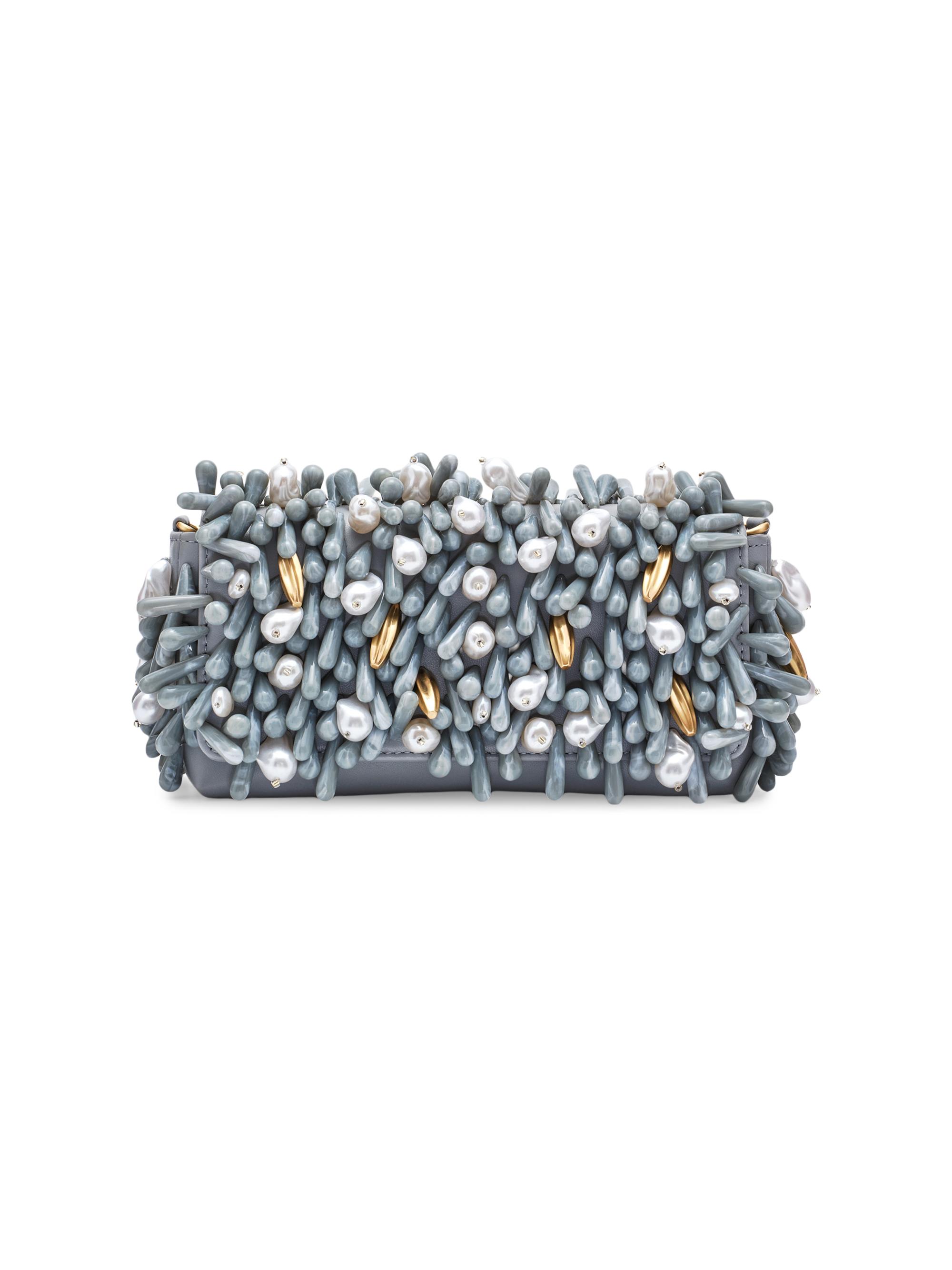 Cult Gaia Women's Perla Beaded Leather Clutch - Celadon Multi