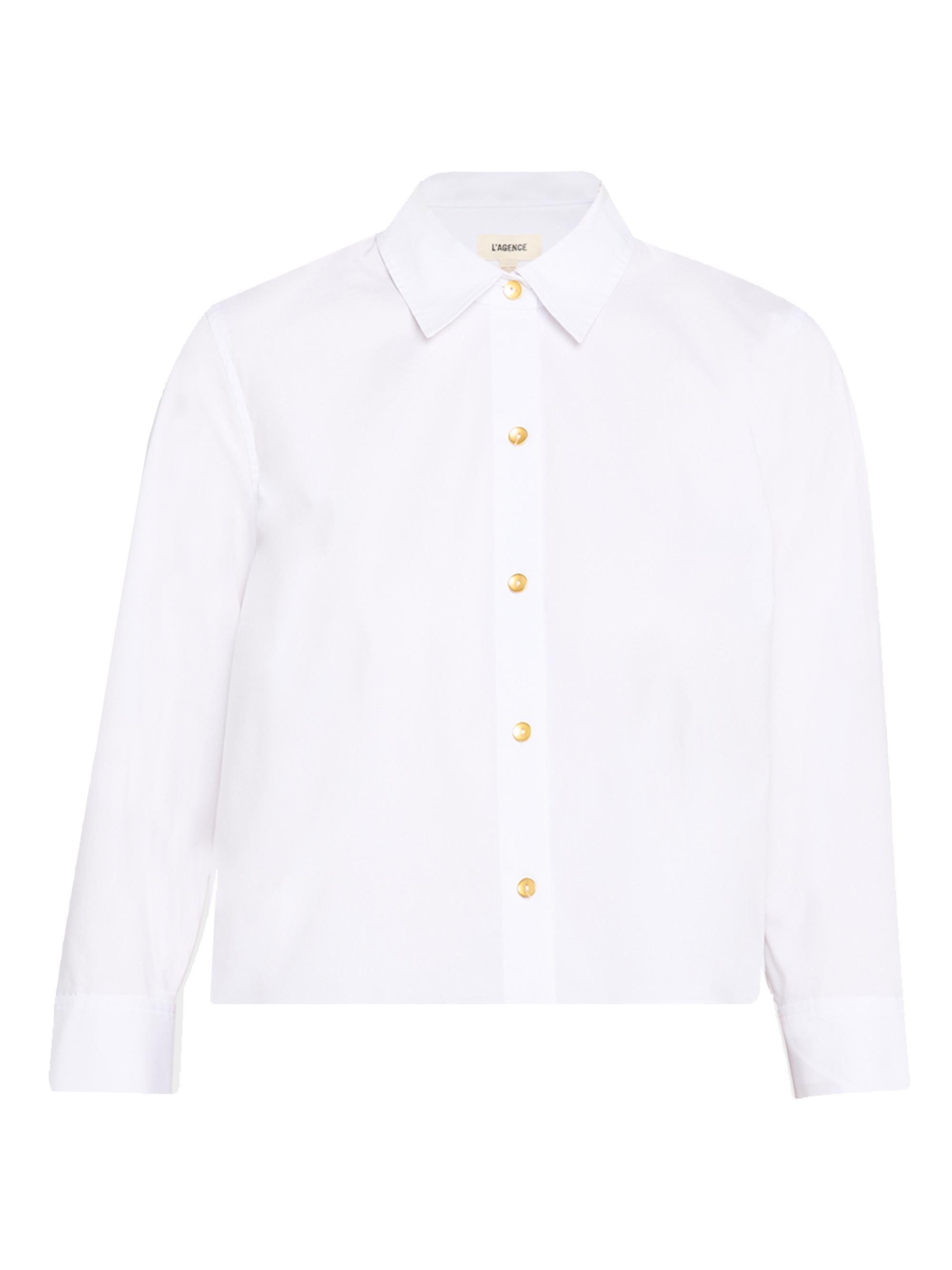 L'AGENCE Women's Fawn Button-Front Shirt - White Pattern