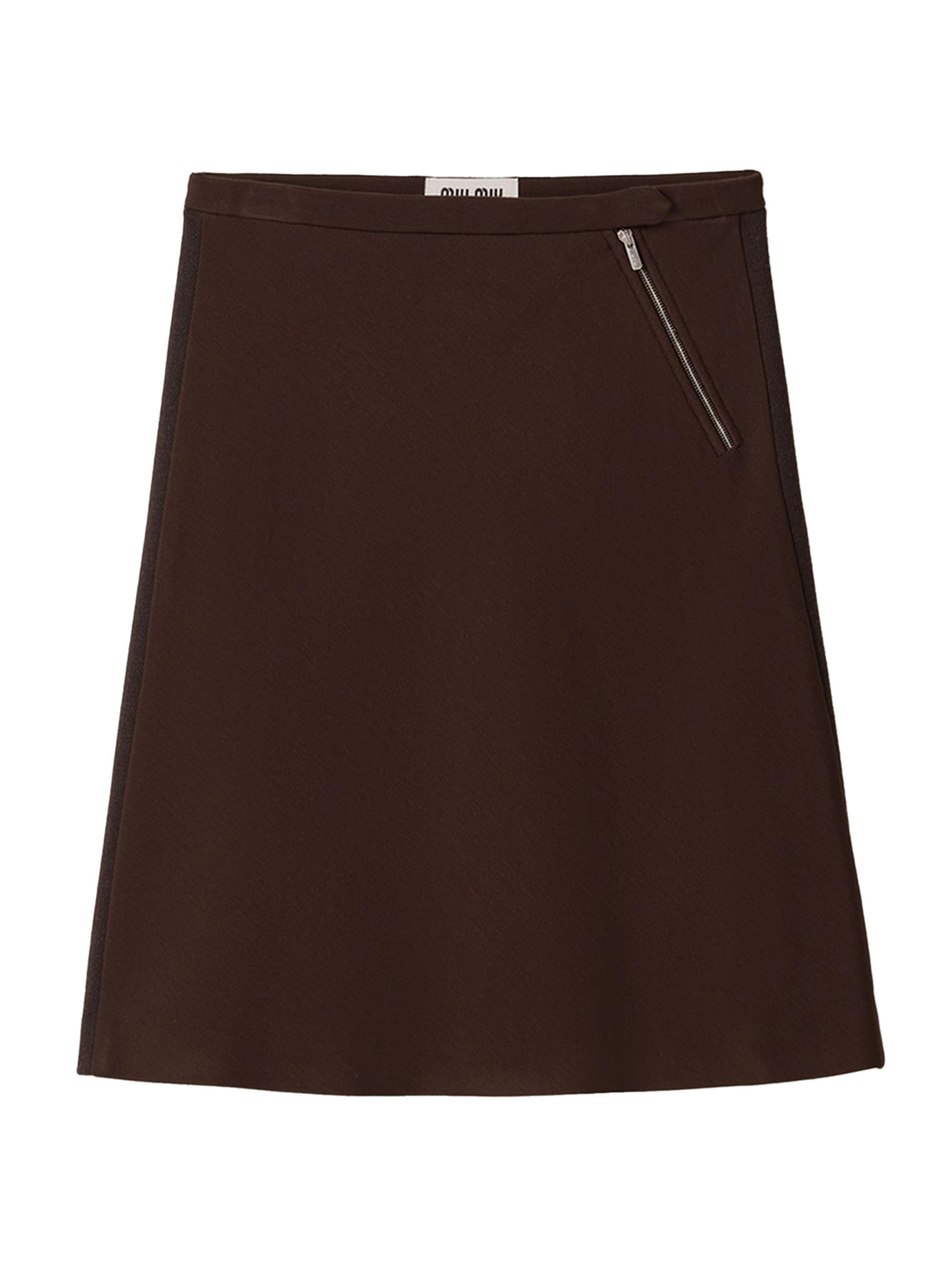 Miu Miu Women's Milano Rib Knit Skirt - Brown