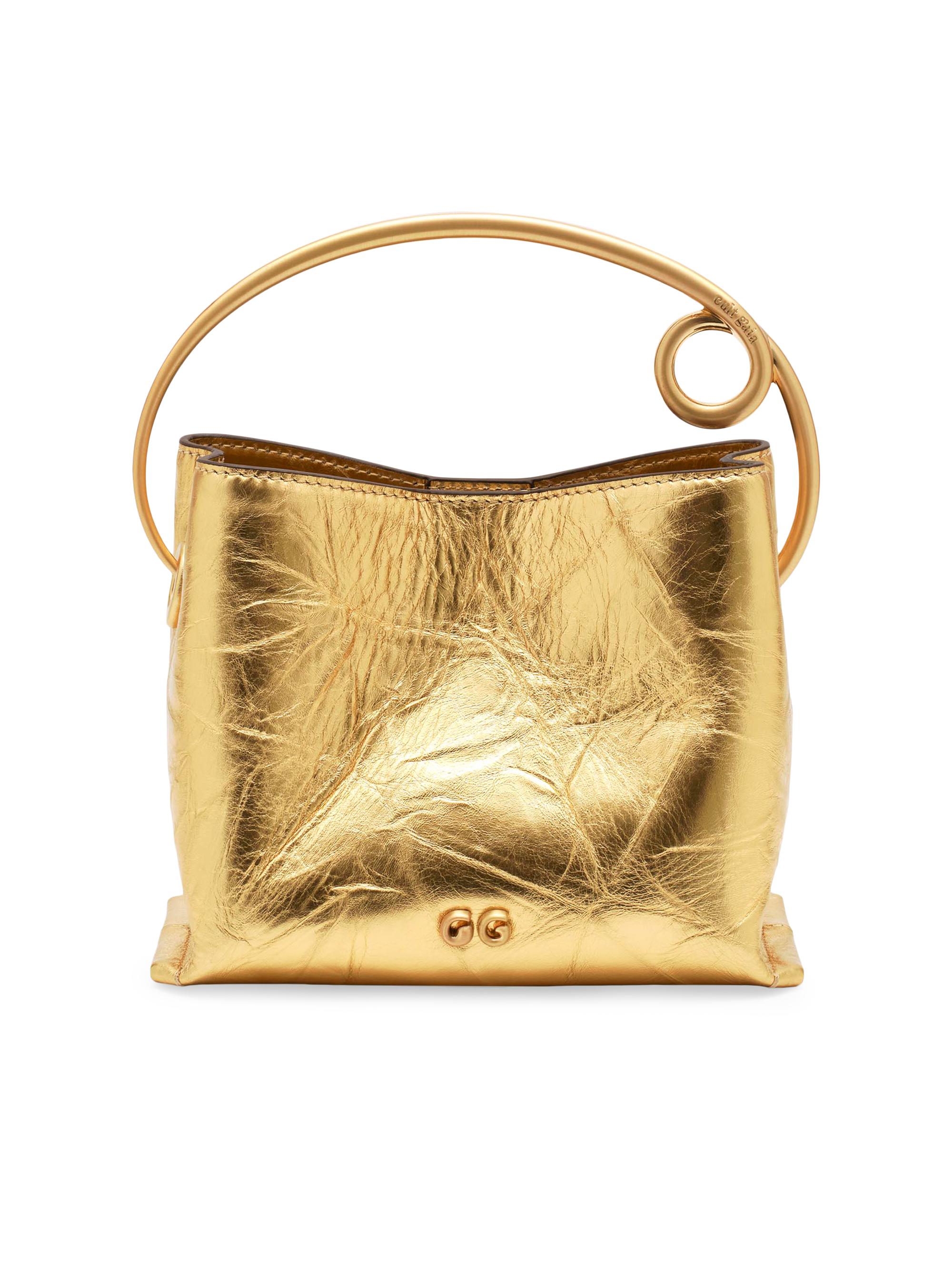 Cult Gaia Women's Lalli Textured Top Handle Bag - Brass
