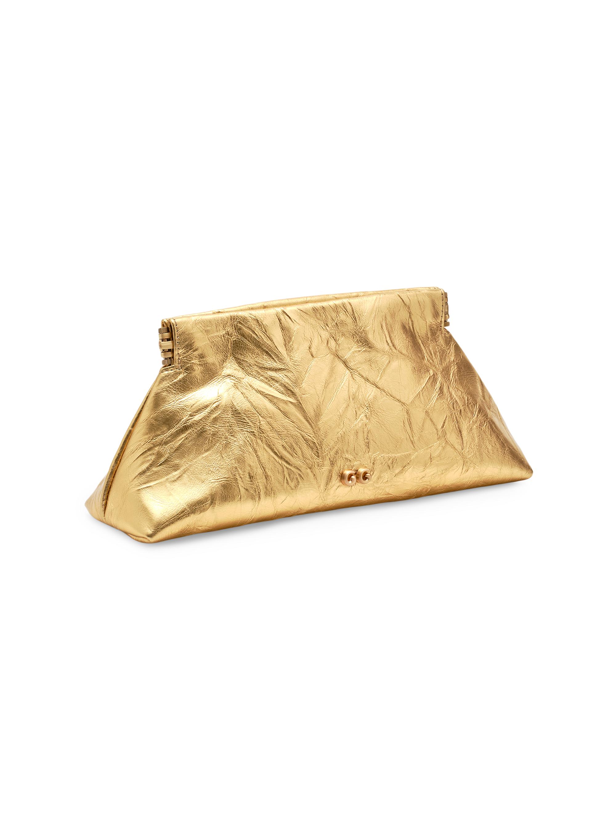 Cult Gaia Mini Lillia Crinkled Metallic Leather Clutch | Saks